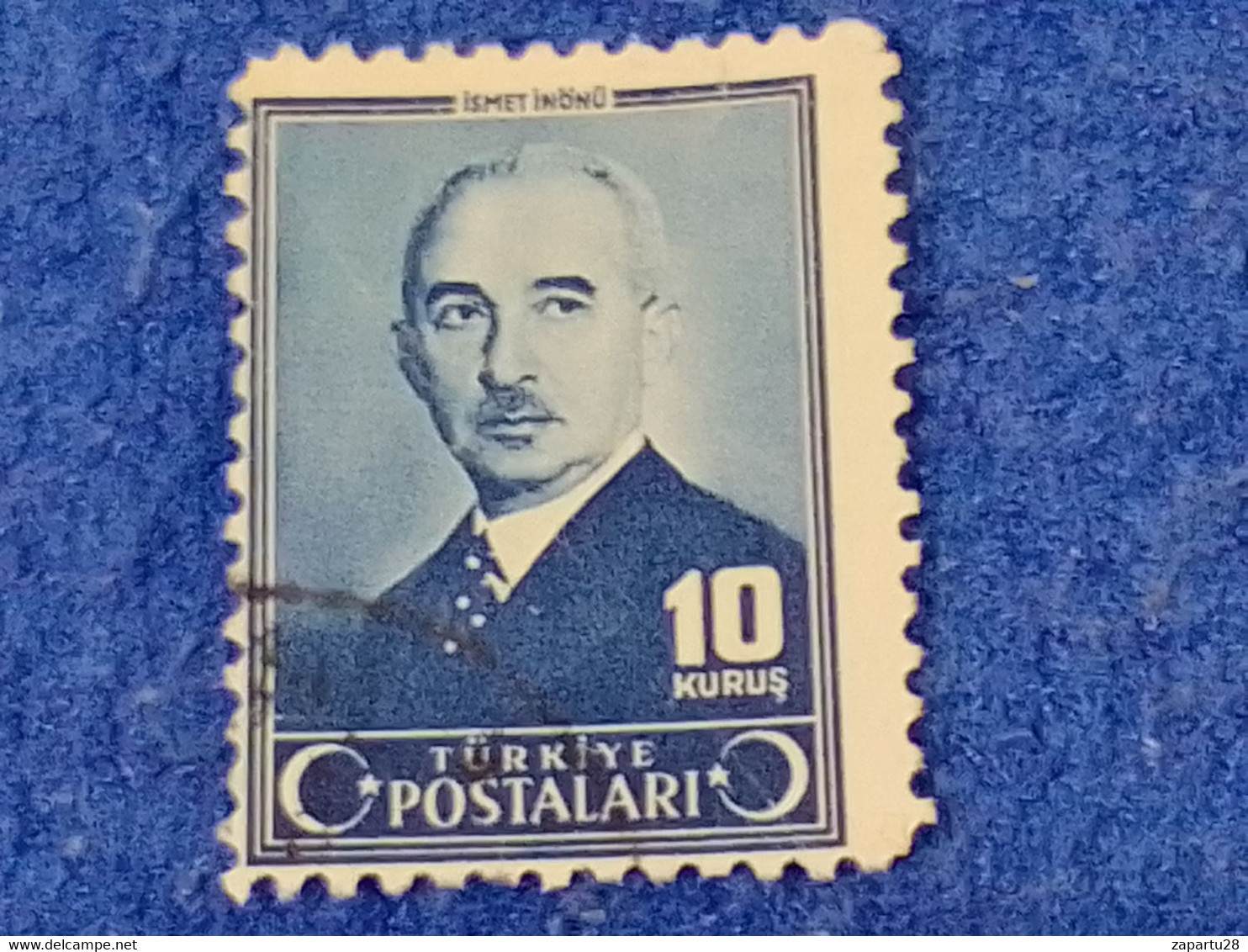 TÜRKİYE.-1940-50-  10K  İNSCRİPTİON : TÜRKİYE  CUMHURİYETİ  CRESCENTS  AND STAR  DAMGALI - Used Stamps