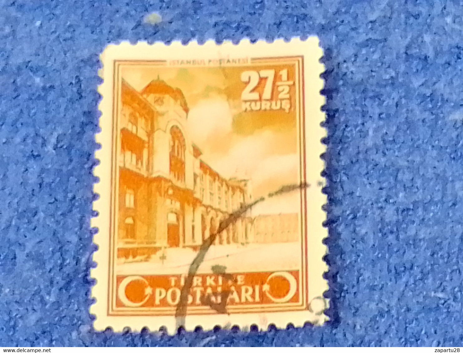 TÜRKİYE.-1940-50-  27.50K  İNSCRİPTİON : TÜRKİYE  CUMHURİYETİ  CRESCENTS  AND STAR  DAMGALI - Used Stamps