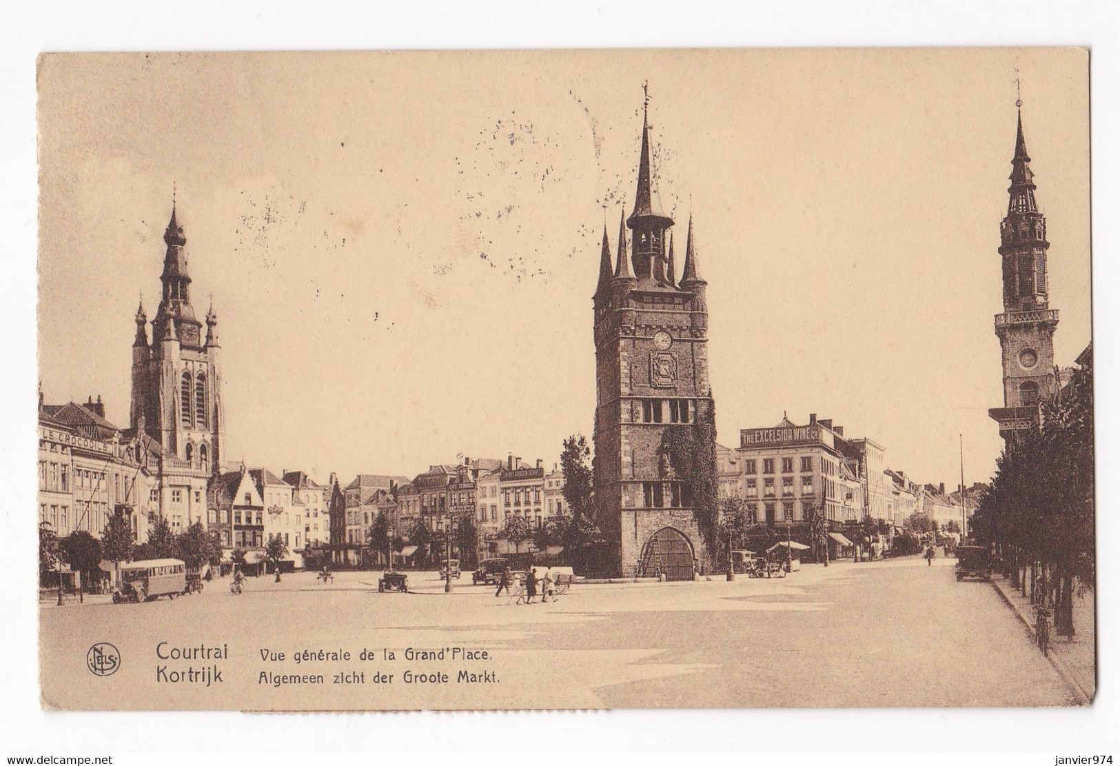 CPA 1937, Vue Generale De La Grand ’Place , Avec 3 Timbres Taxe Français - Places, Squares