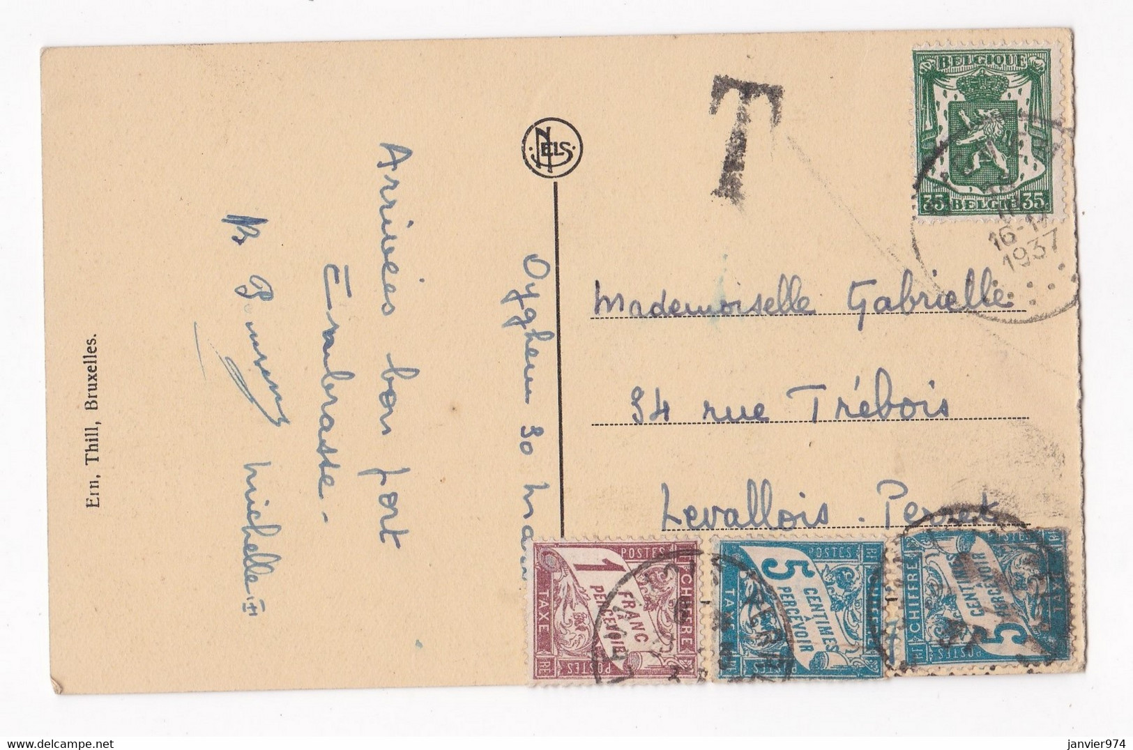 CPA 1937, Vue Generale De La Grand ’Place , Avec 3 Timbres Taxe Français - Squares
