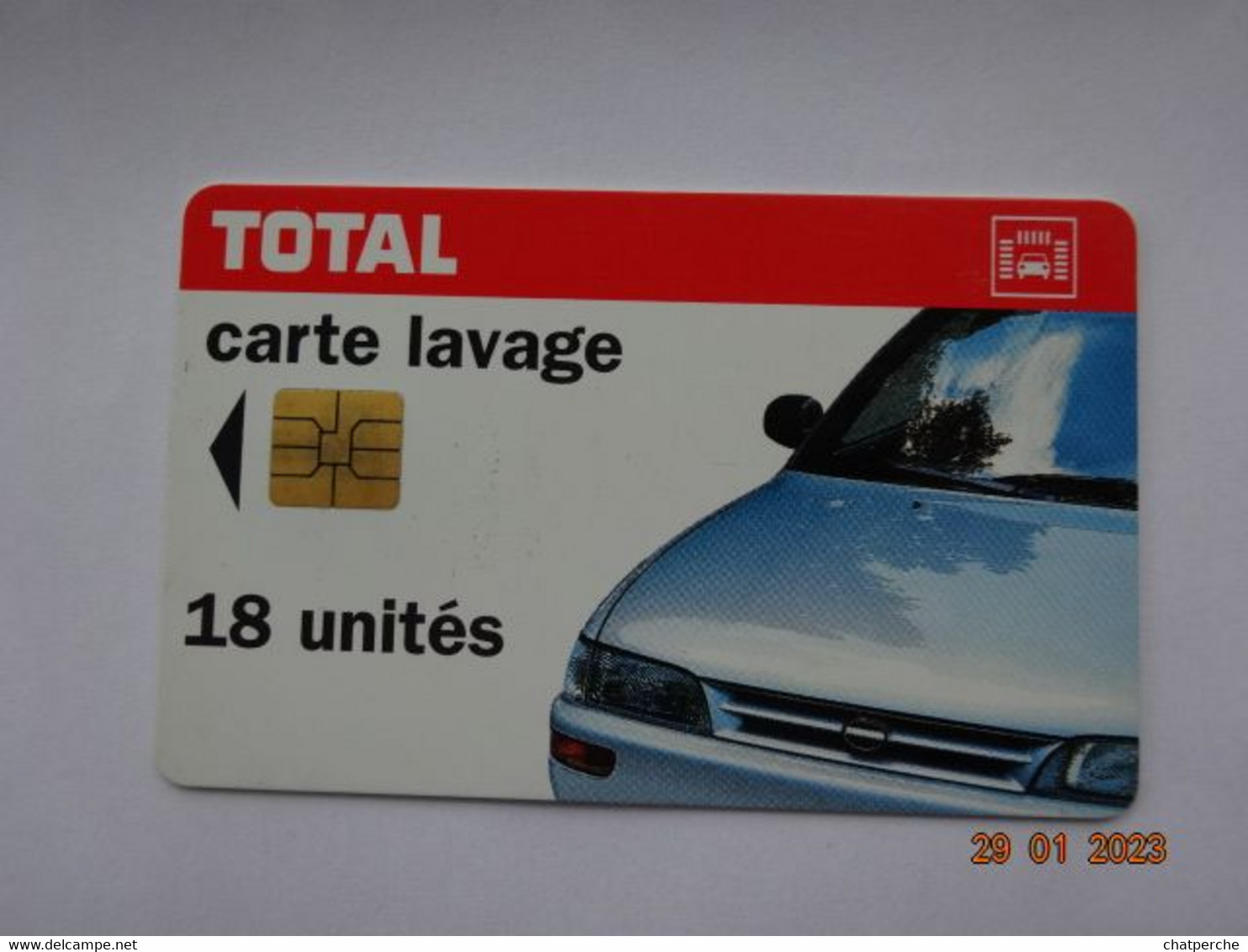 CARTE A PUCE CHIP CARD  CARTE LAVAGE AUTO TOTAL 18 UNITES - Lavage Auto