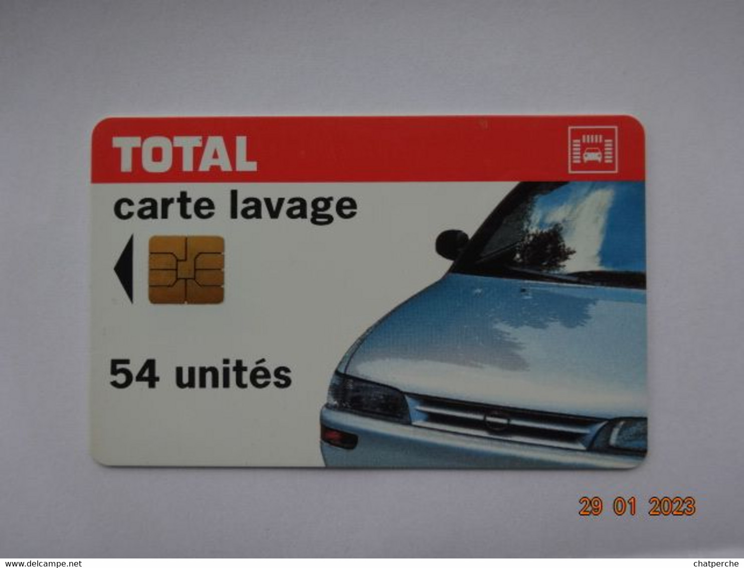 CARTE  A PUCE CHIP CARD CARTE LAVAGE AUTO TOTAL 54 UNITES - Colada De Coche