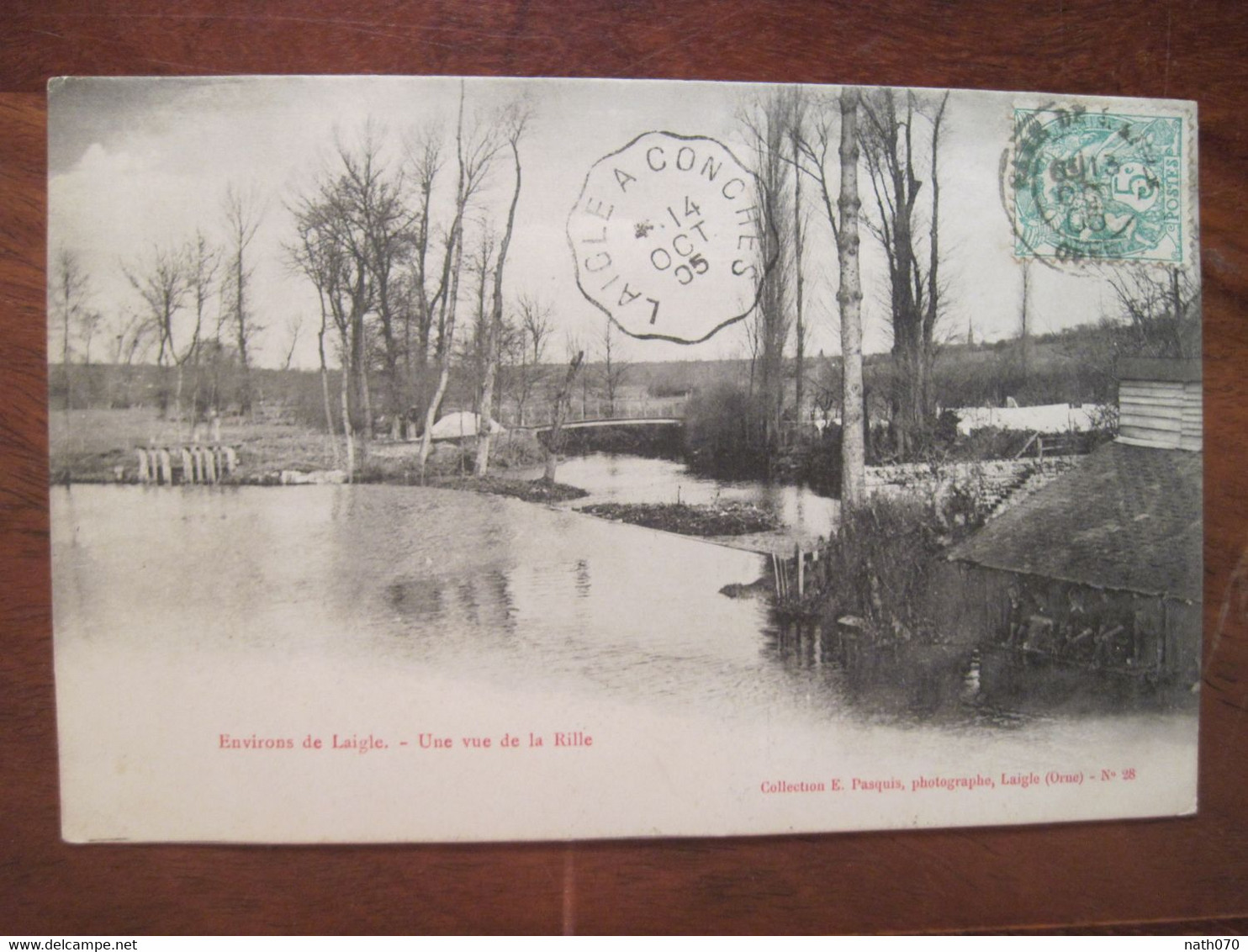 1905 Cpa Vue De La Rille Ambulant LAigle à Conches Damville Cover - L'Aigle