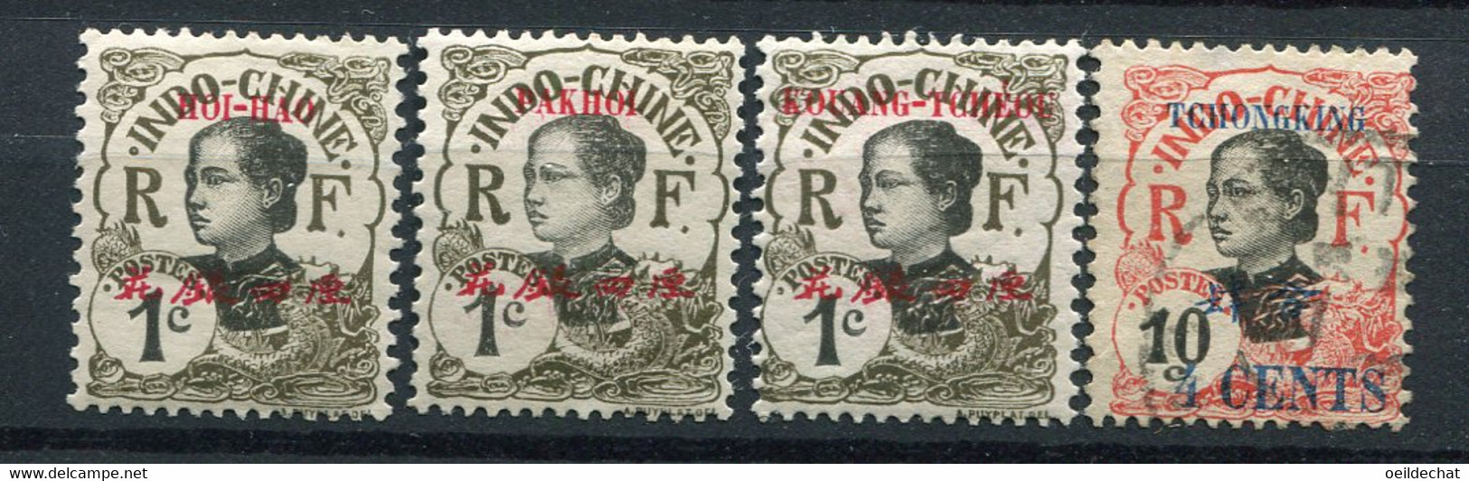 24699 Hoï-Hao, Pakhoi, Kouang-Tcheou,Tchongking  N°49*,34*,18*,86°   1919  B/TB - Unused Stamps