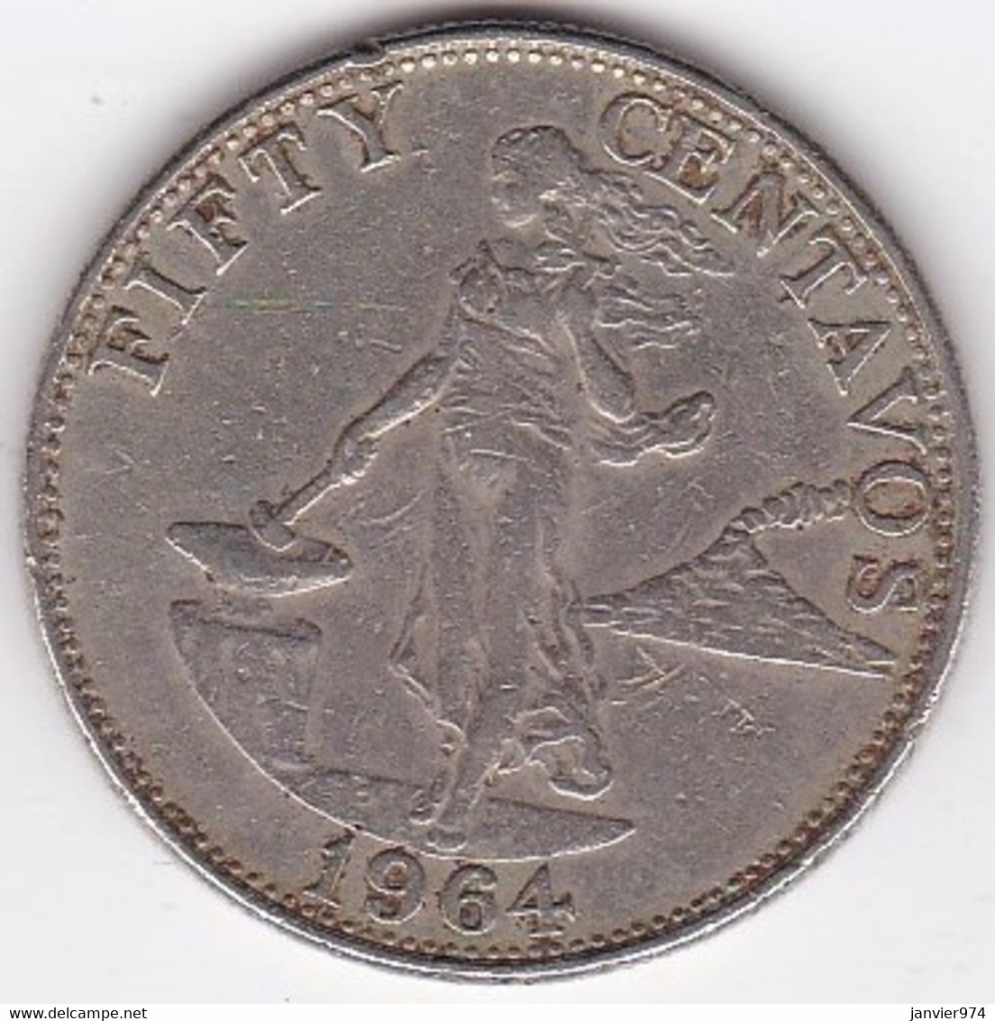 Philippines 50 Centavos 1964, En Nickel Brass, KM# 190 - Filipinas