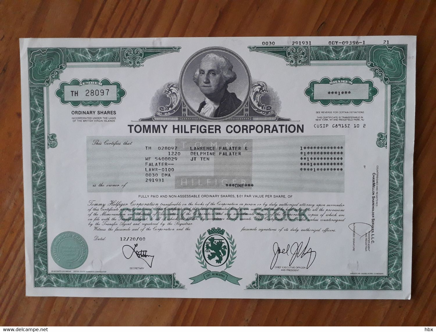 Tommy Hilfiger Corporation - 2000 - Textile
