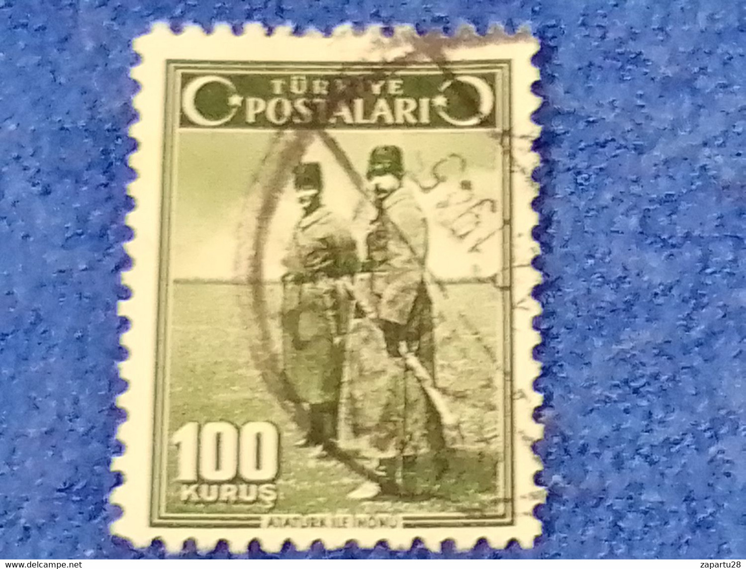 TÜRKİYE.-1940-50- 100K  İNSCRİPTİON : TÜRKİYE  CUMHURİYETİ  CRESCENTS  AND STAR  DAMGALI - Used Stamps