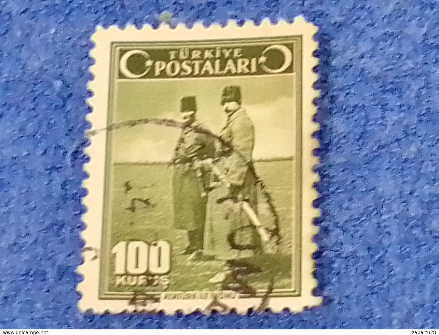 TÜRKİYE.-1940-50- 100K  İNSCRİPTİON : TÜRKİYE  CUMHURİYETİ  CRESCENTS  AND STAR  DAMGALI - Used Stamps