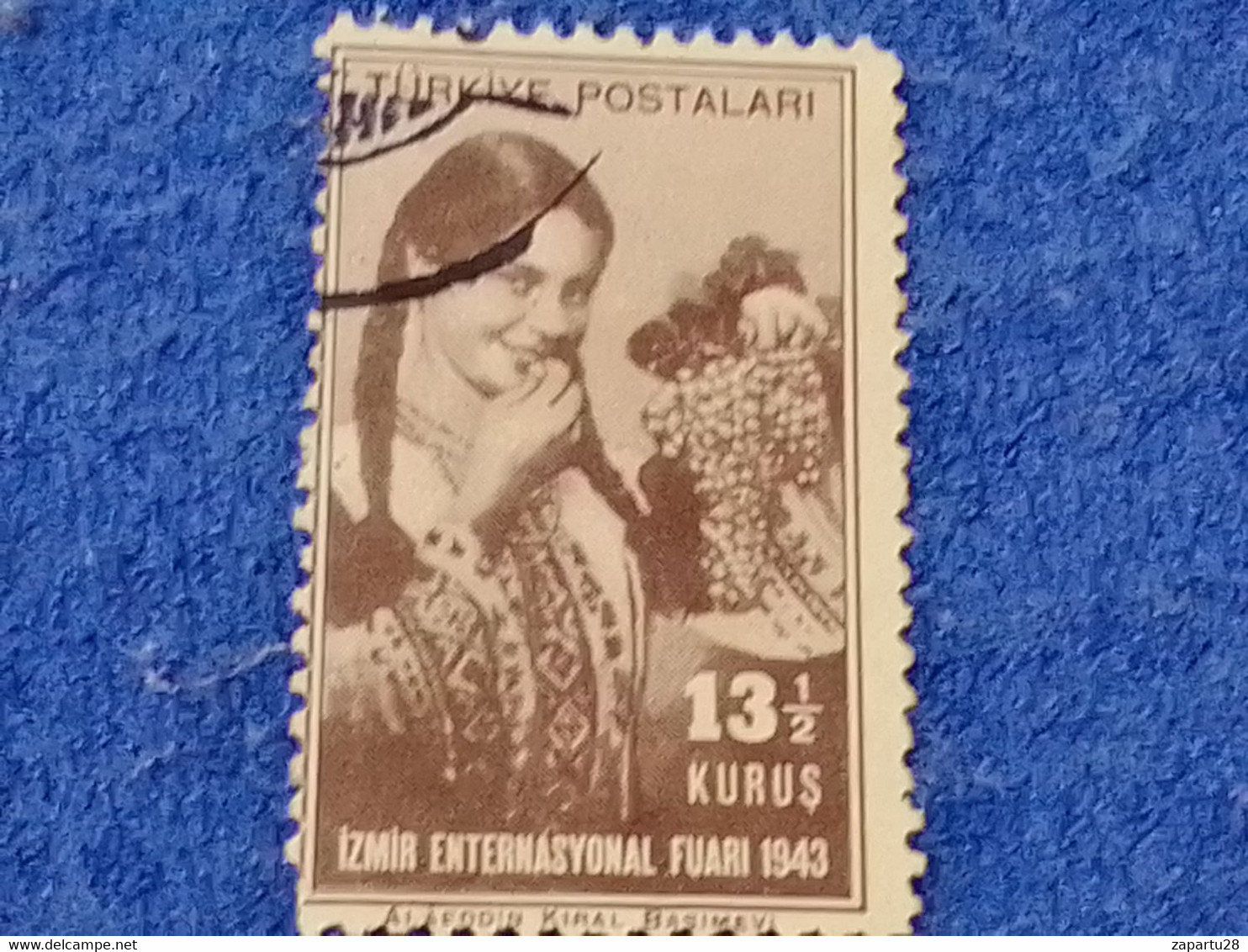 TÜRKİYE.-1940-50-  13.50K  İZMİR FUARI DAMGALI - Used Stamps