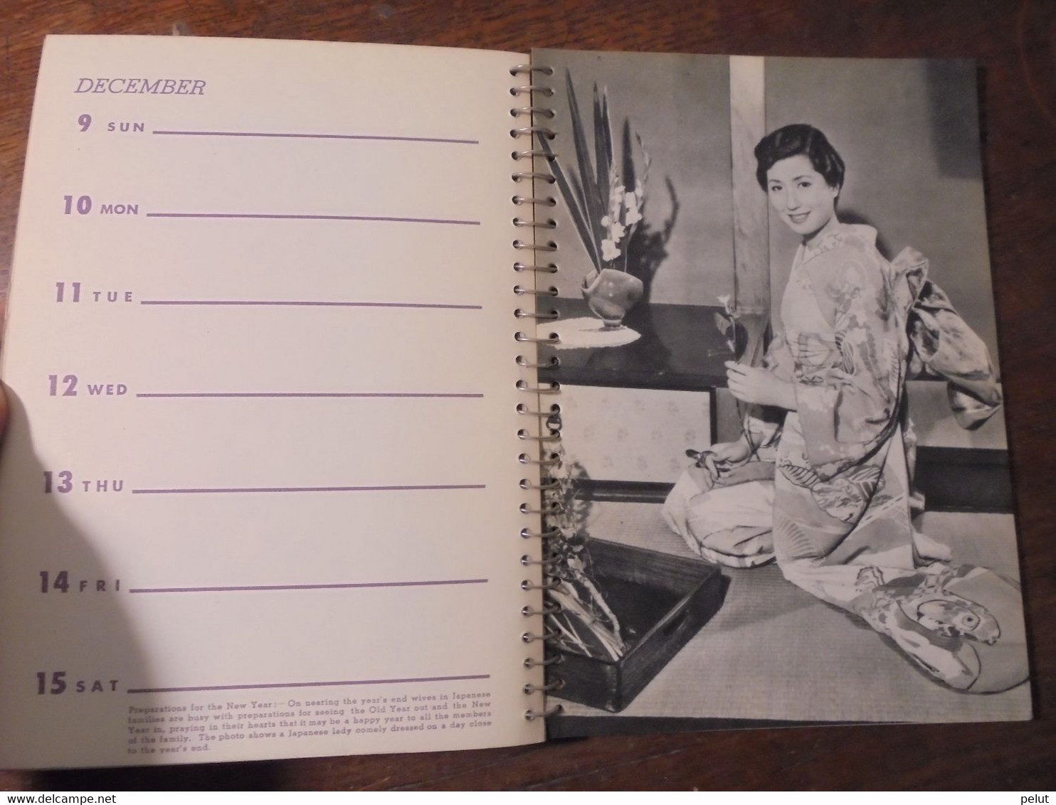 superbe calendrier-agenda Japon 1956 avec très belles photographies