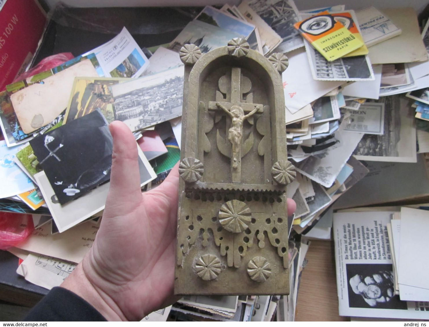 Old Wooden Handmade Jesus On The Cross1848 X W - Bois