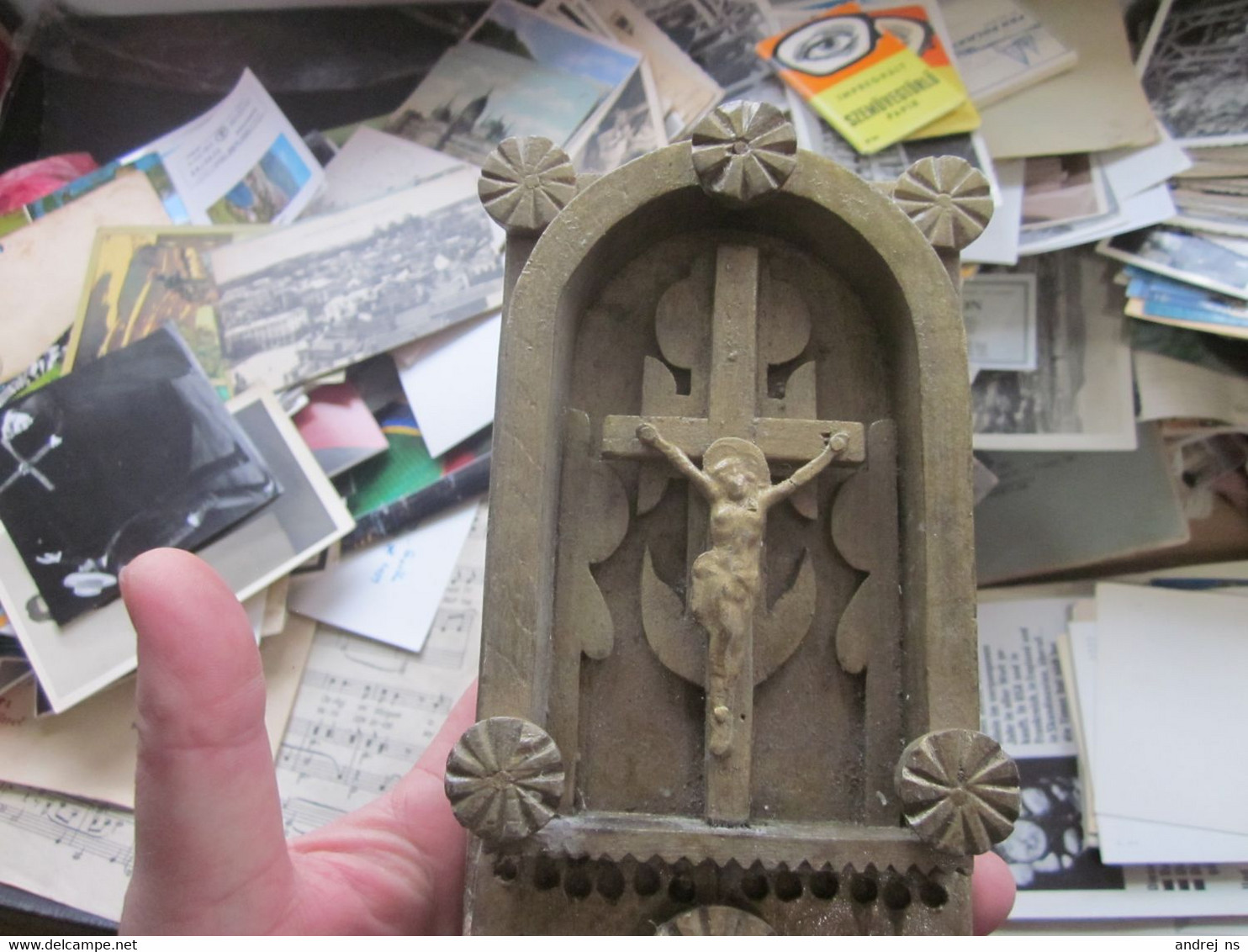 Old Wooden Handmade Jesus On The Cross1848 X W - Bois