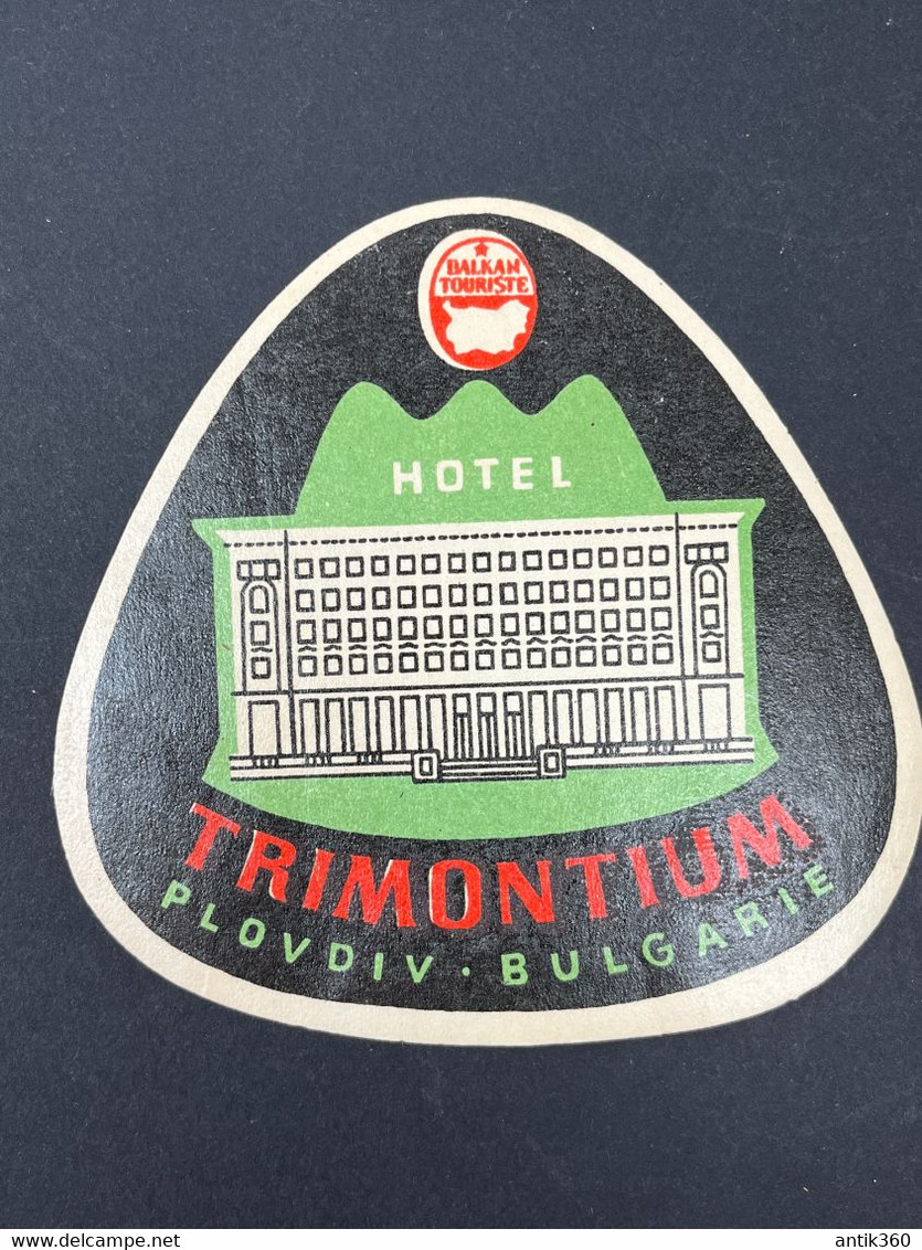 Ancienne Etiquette D'Hôtel HOTEL TRIMONTIUM PLOVDIV Bulgarie - Etiquettes D'hotels