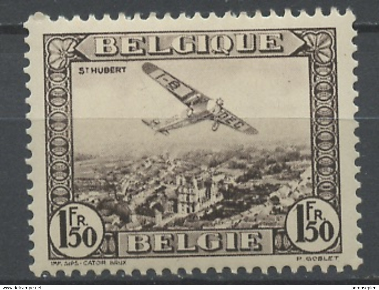 Belgique - Belgium - Belgien Poste Aérienne 1930 Y&T N°PA2 - Michel N°F281 * - 1,50f Saint Hubert - Mint