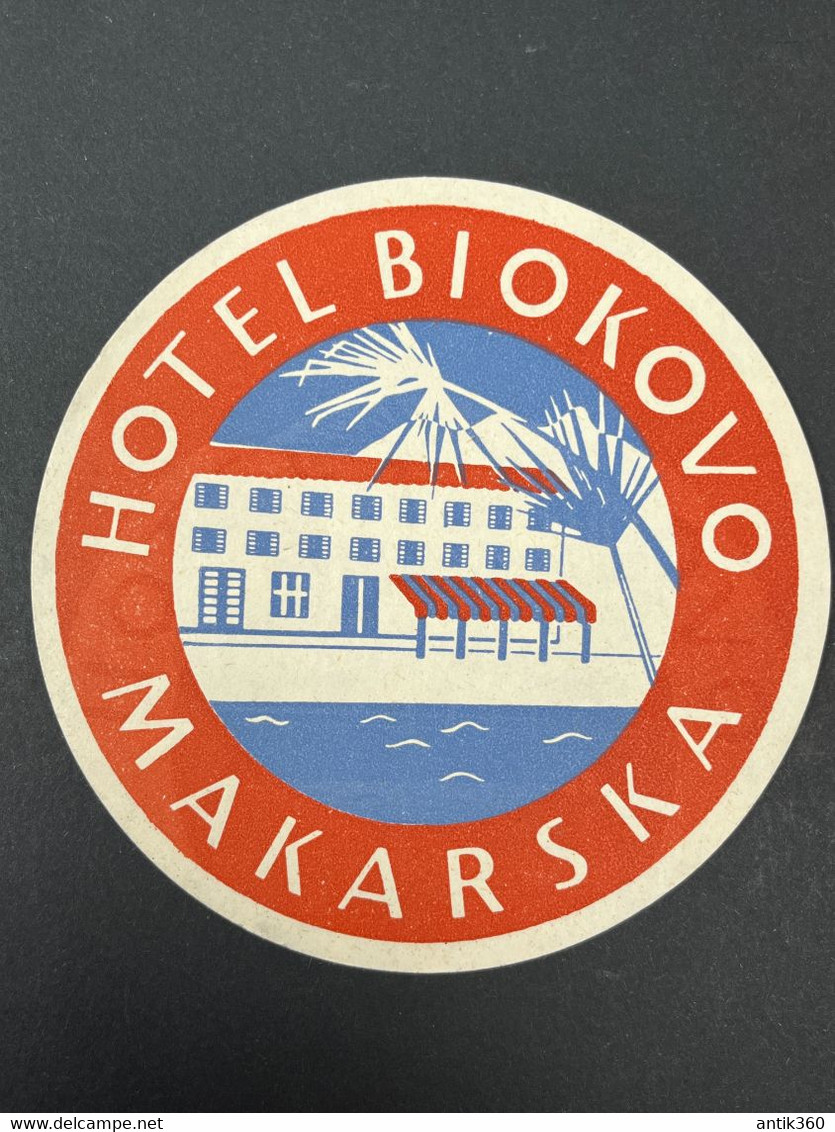 Ancienne Etiquette D'Hôtel HOTEL BIOKOVO MAKARSKA JUGOSLAVIA YOUGOSLAVIE CROATIE - Etiquettes D'hotels