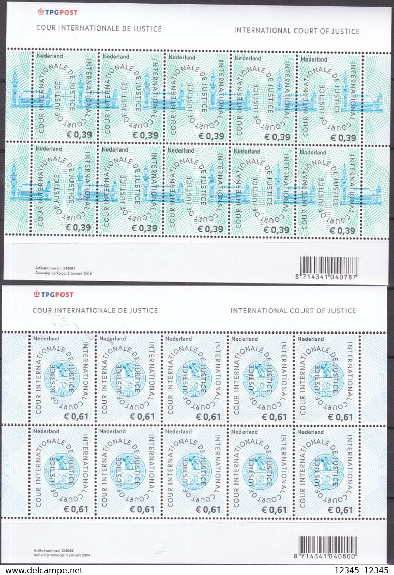 Nederland 2004, Postfris MNH, NVPH VD59-60, Cour De Justice - Servizio