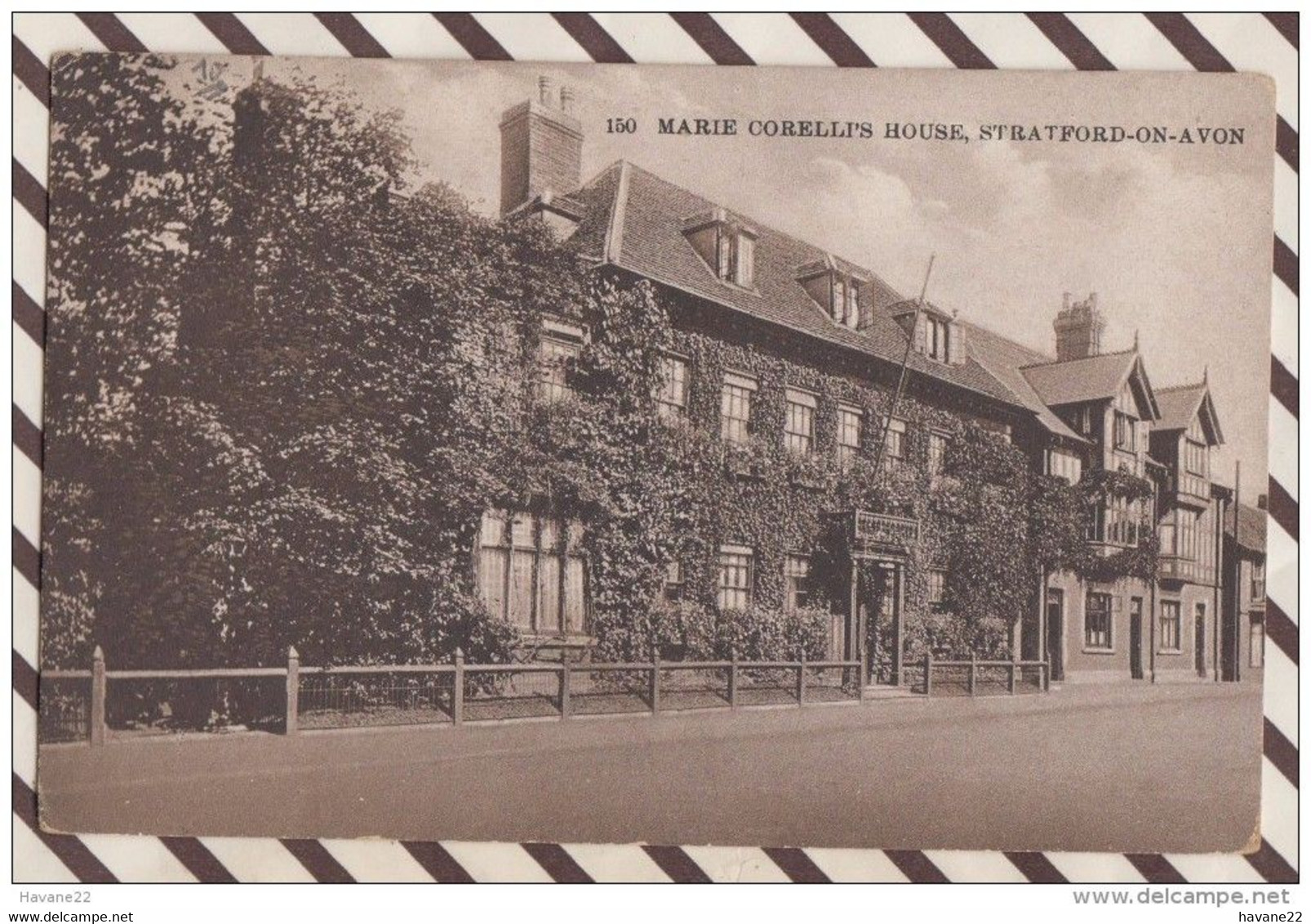 6AI334 MARIE CORELLI'S HOUSE STRATFORD ON AVON   2 SCANS - Stratford Upon Avon