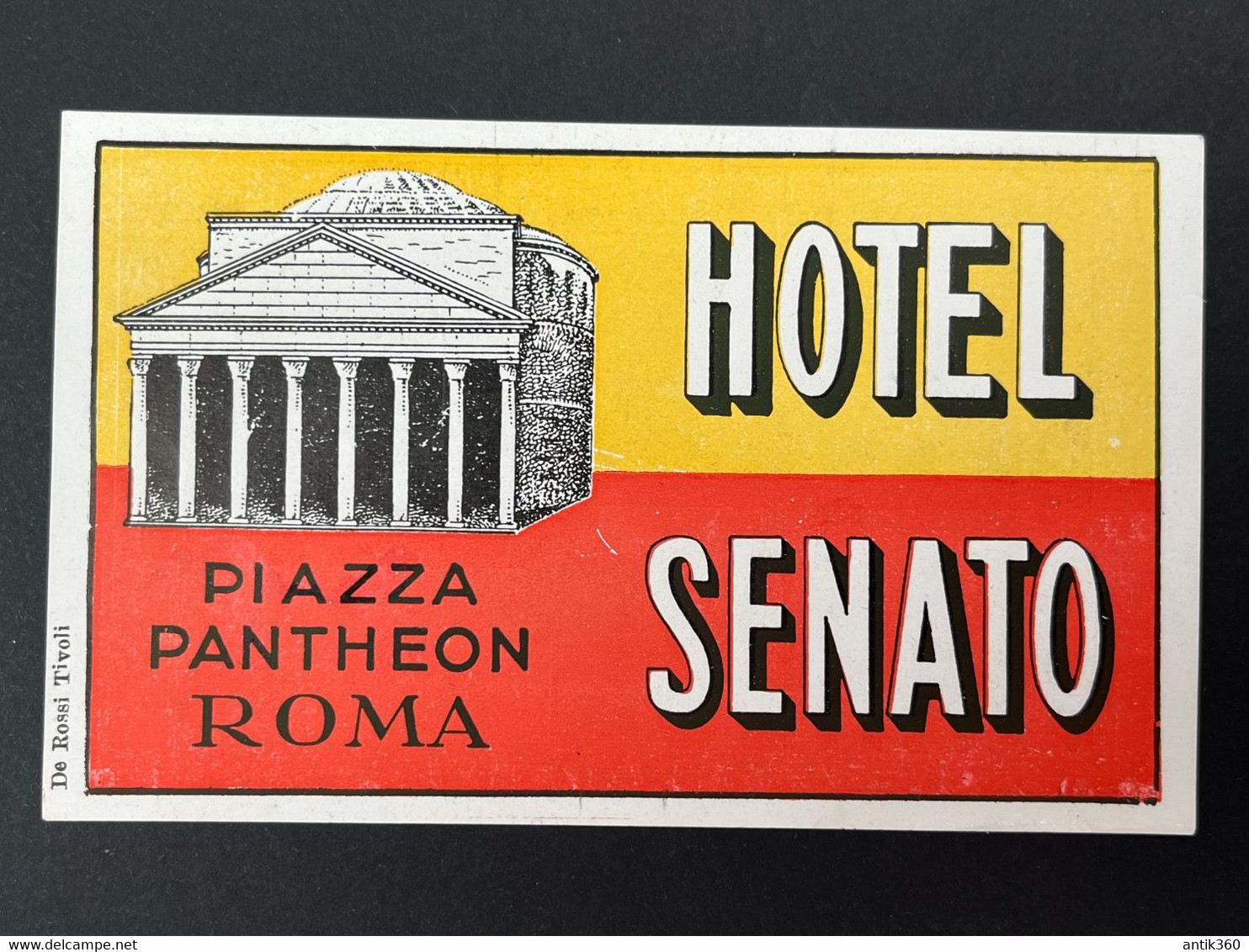 Ancienne Etiquette D'Hôtel HOTEL SENATO ROMA ITALIA ITALIE - Etiquettes D'hotels