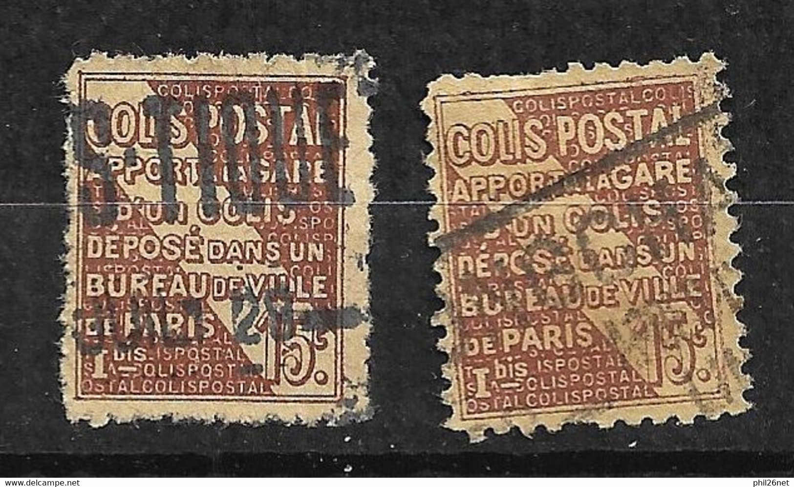 France Colis Postaux   N ° 54 Et 54 Nnvariété  5  Fermé     Oblitérés B/TB   Voir Scans    Soldé   ! ! ! - Afgestempeld