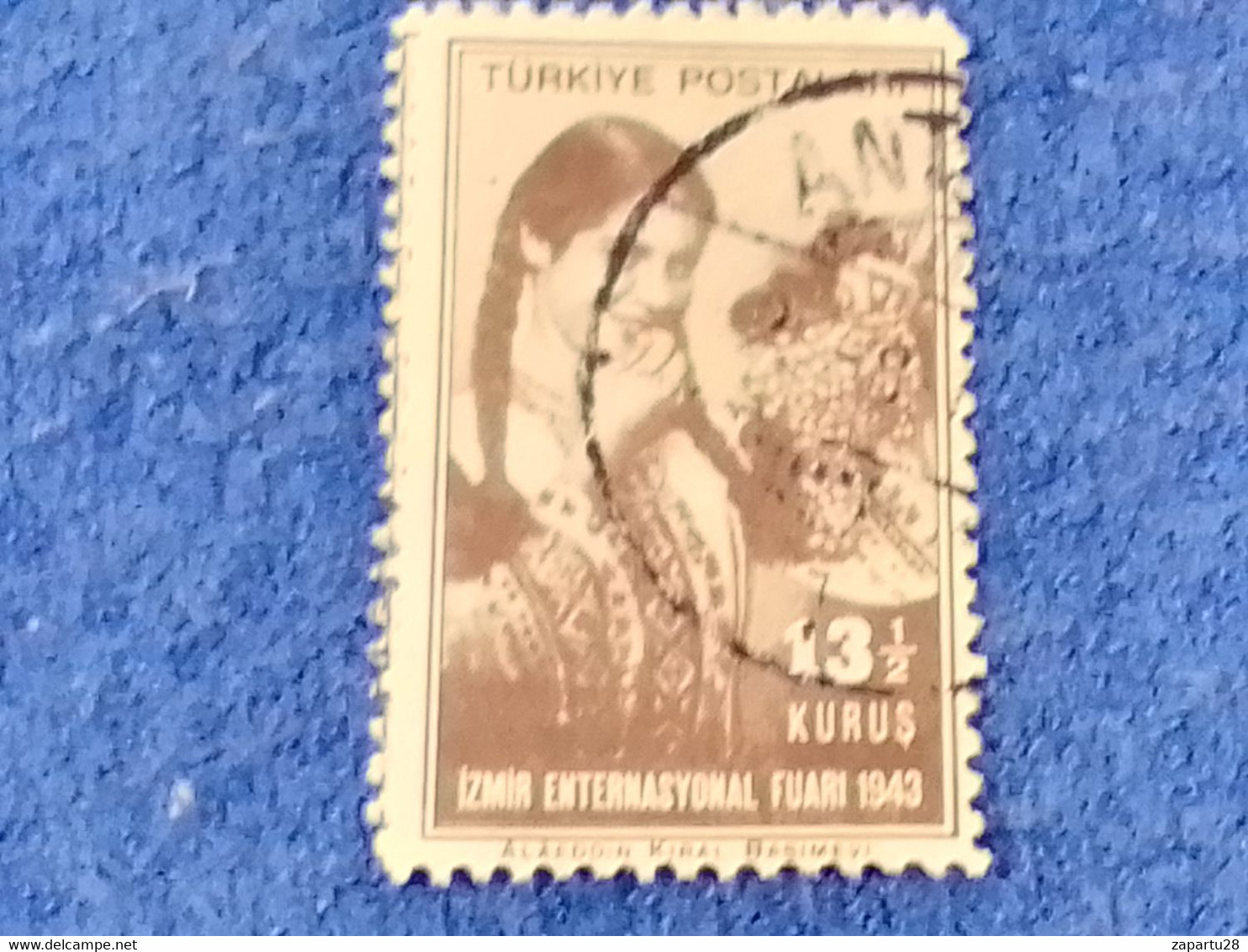 TÜRKİYE.-1940-50-  13.50K  İZMİR FUARI DAMGALI - Used Stamps