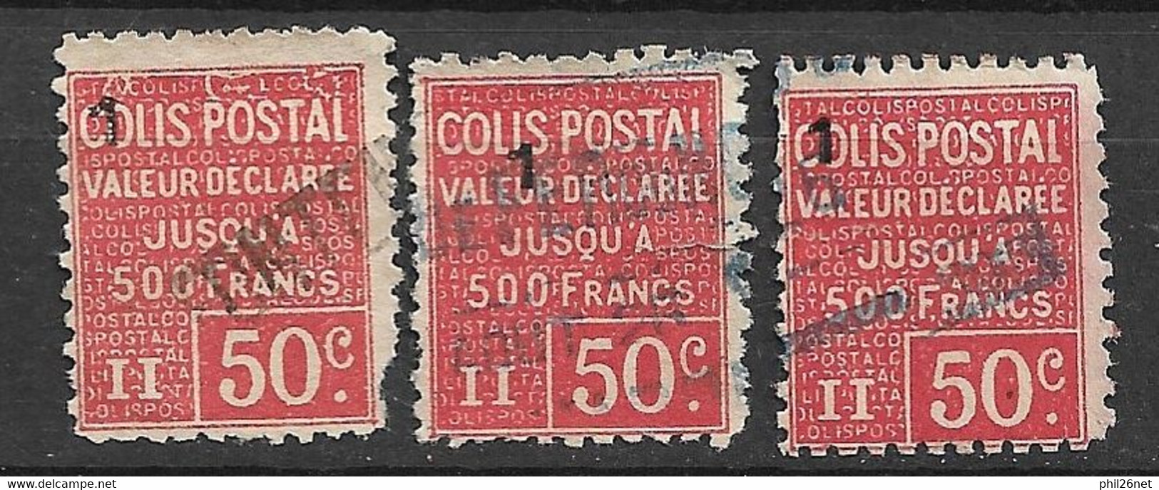 France Colis Postaux   N ° 57 X 3       Oblitérés B/TB   Voir7scans    Soldé   ! ! ! - Oblitérés