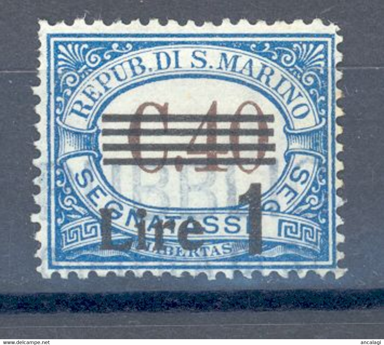 RSM F.lli USATI SEGNATASSE 014 - San Marino 1940 - 1v. Da L.1 Su C.40 - Timbres-taxe