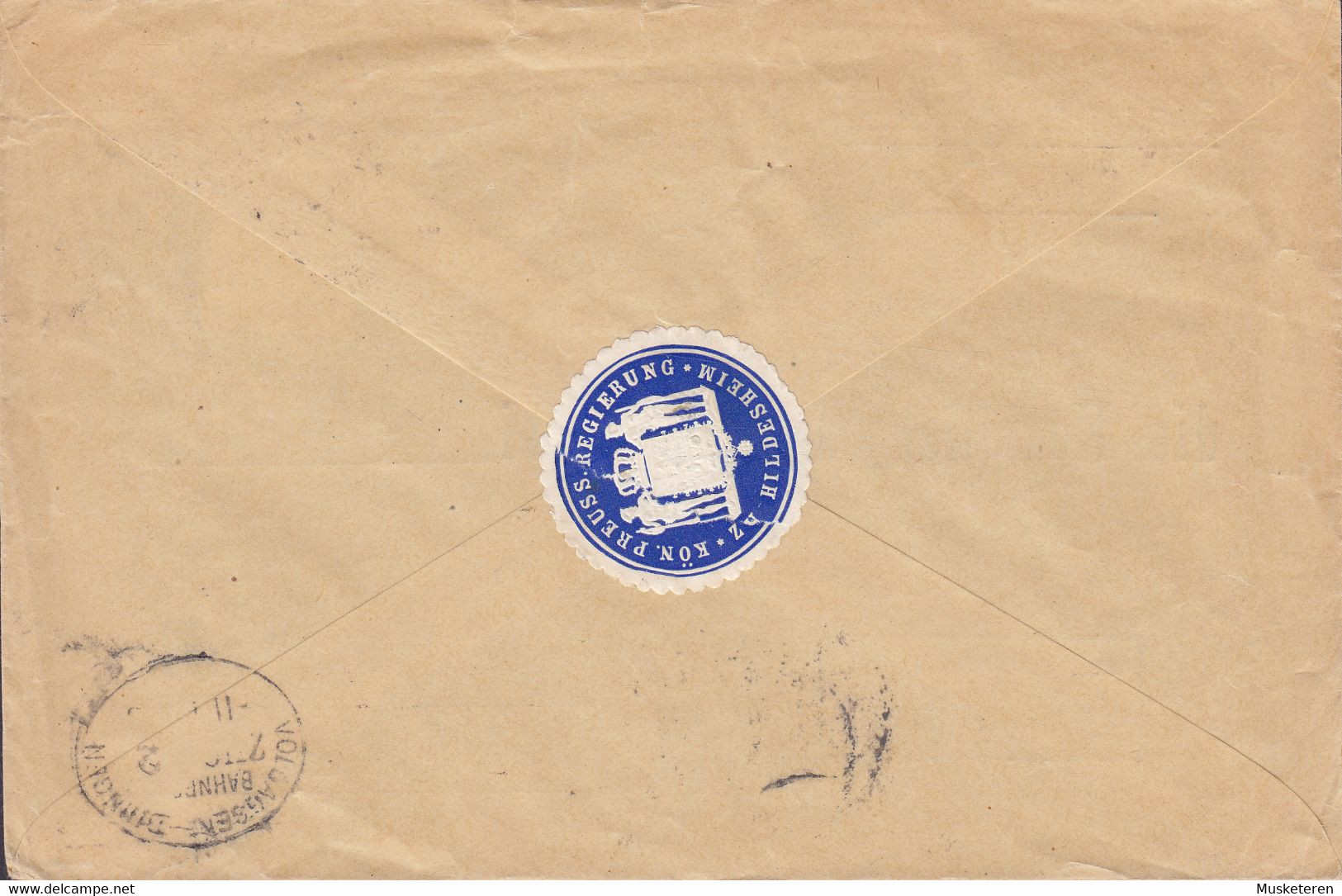 Deutsches Reich KÖNIGLICHE REGIERUNG Postoblat, HILDESHEIM 1903 Cover Brief WEENZEN I. H. Bahnpost VOLDAGSEN-DELLIGSEN - Dienstmarken