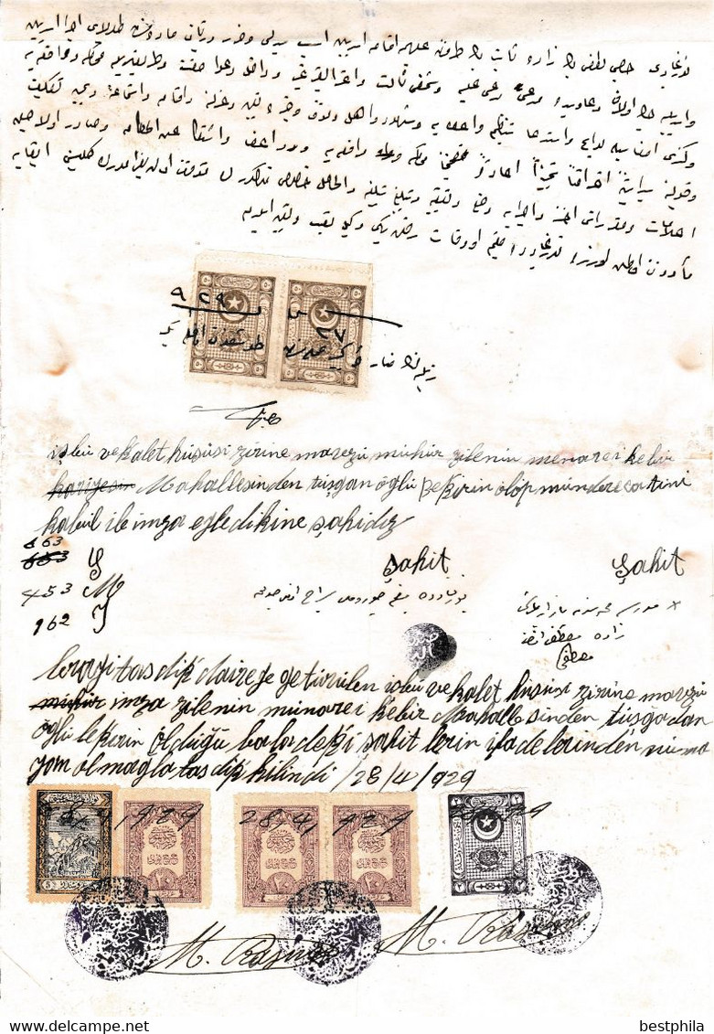 Turkey & Ottoman Empire -  Fiscal / Revenue & Rare Document With Stamps - 197 - Cartas & Documentos