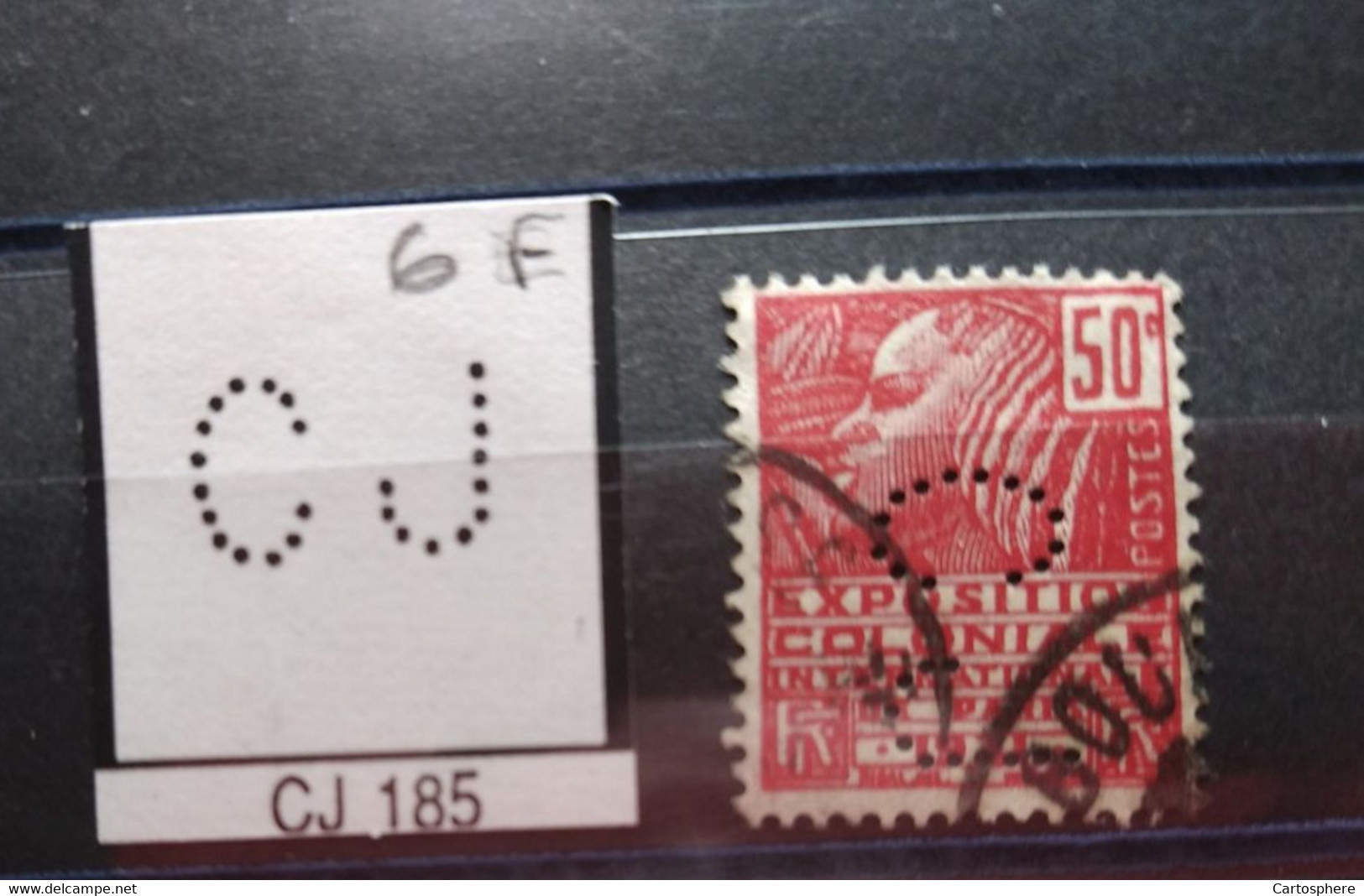 FRANCE TIMBRE CJ 185  INDICE 5 SUR 272 PERFORE PERFORES PERFIN PERFINS PERFO PERFORATION PERFORIERT - Used Stamps
