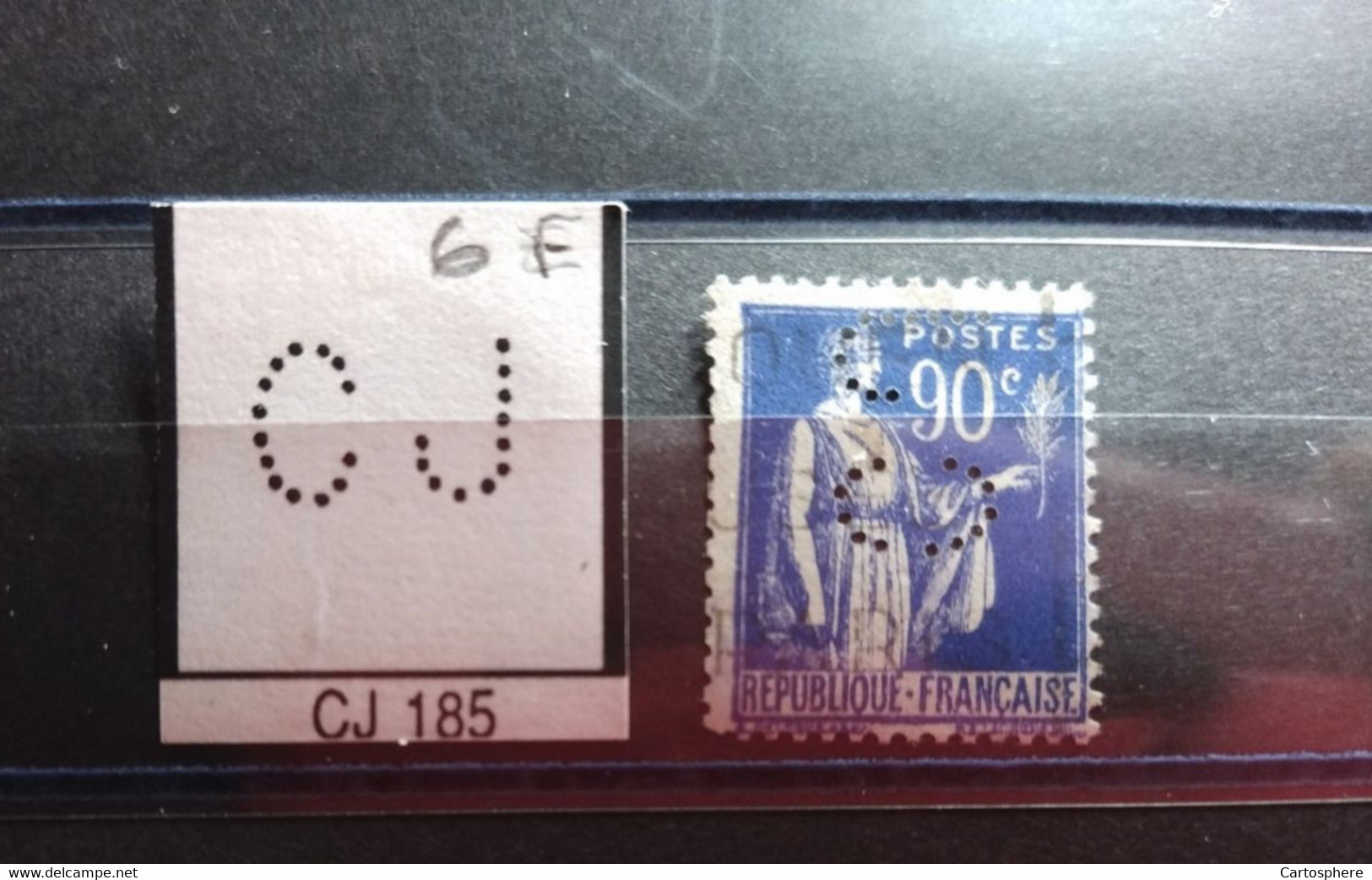 FRANCE TIMBRE CJ 185  INDICE 5 SUR 368 PERFORE PERFORES PERFIN PERFINS PERFO PERFORATION PERFORIERT - Used Stamps