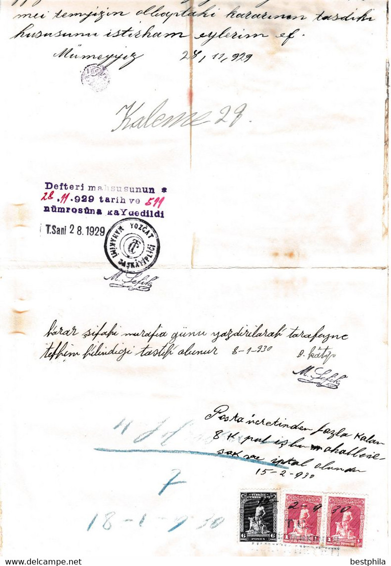 Turkey & Ottoman Empire -  Fiscal / Revenue & Rare Document With Stamps - 192 - Briefe U. Dokumente