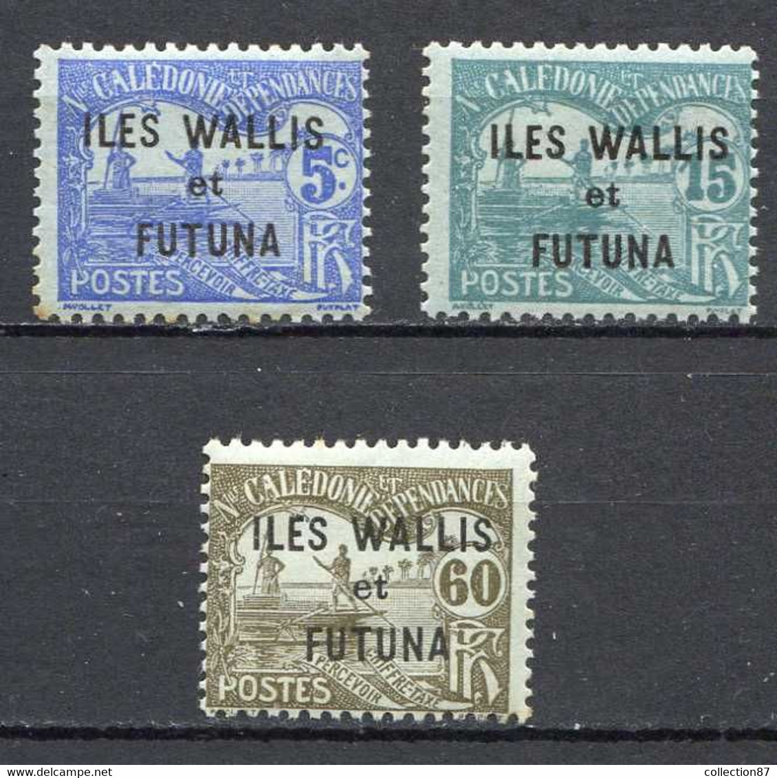 WALLIS Et FUTUNA ⭐⭐ TAXE > Yvert N° 1 + 3 + 7 ⭐⭐ Neuf Luxe - MNH ⭐⭐ Petite Rousseur Visible Au Dos - Segnatasse