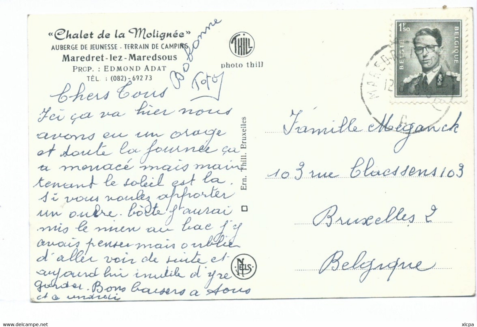 Lot De 2 Cartes Maredret-lez-Maredsous - Chalet De La Molignée - Camping Auberge De Jeunesse - Anhée