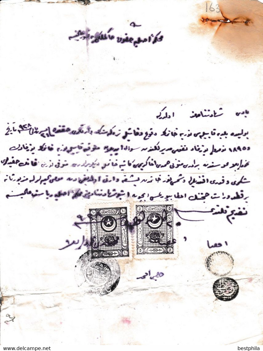 Turkey & Ottoman Empire -  Fiscal / Revenue & Rare Document With Stamps - 163 - Cartas & Documentos