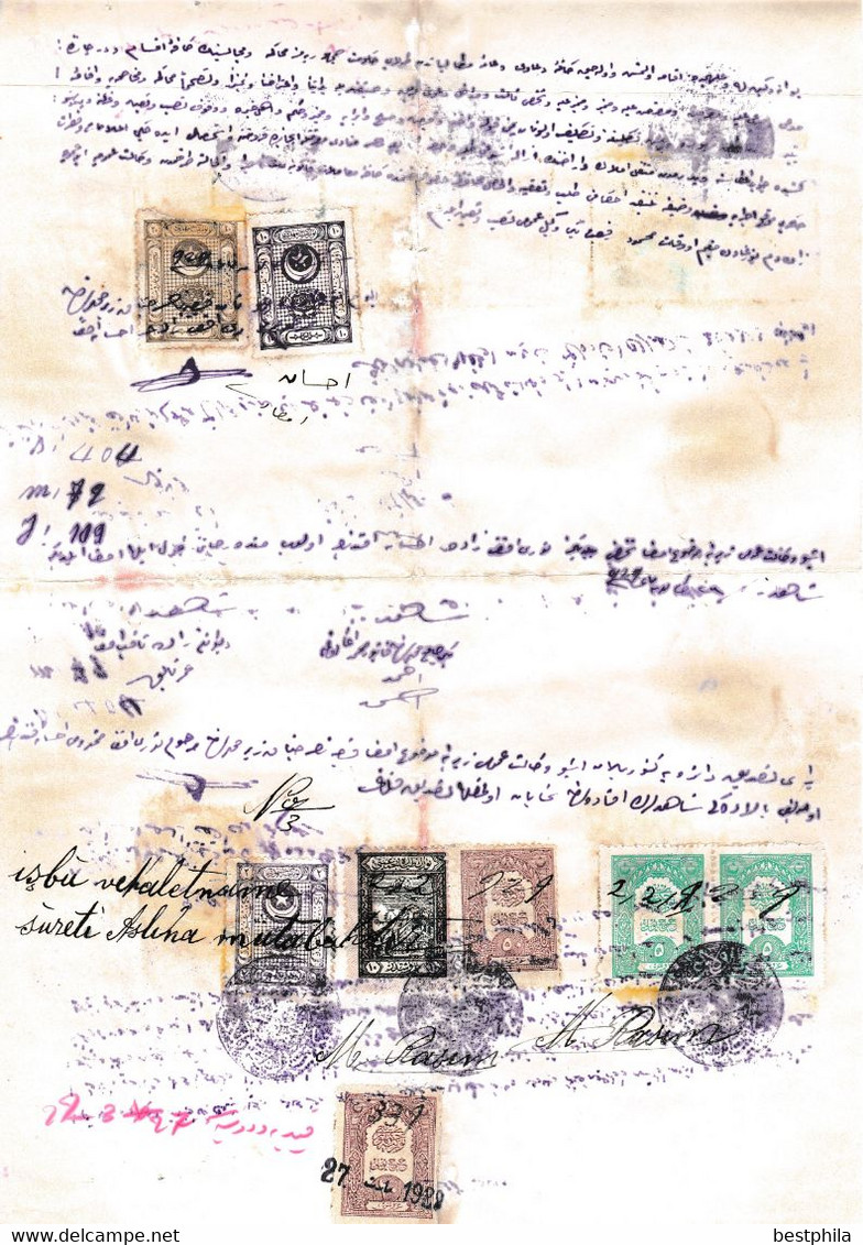 Turkey & Ottoman Empire -  Fiscal / Revenue & Rare Document With Stamps - 152 - Covers & Documents