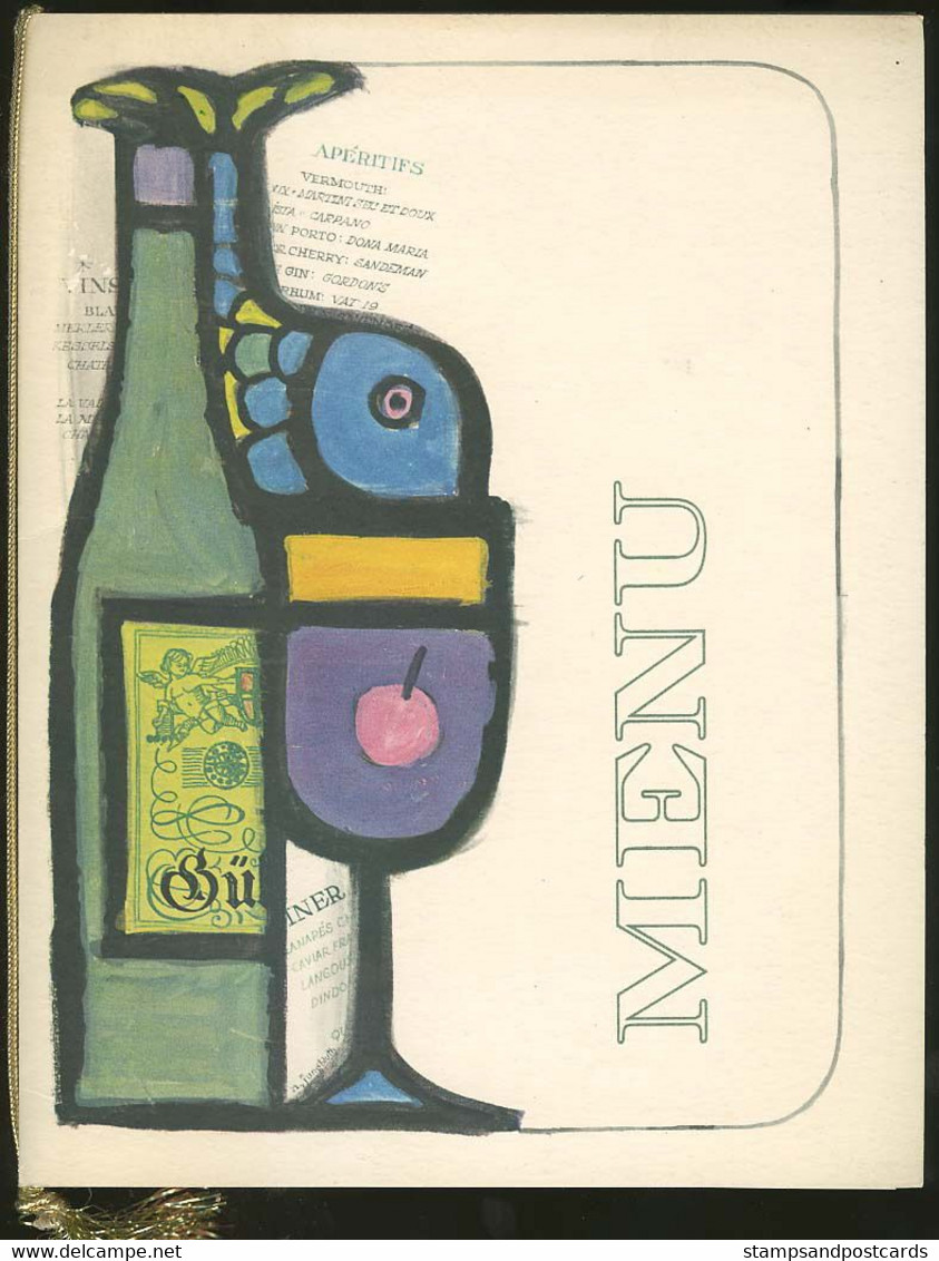 Menu De Vol Compagnie Aérienne Varig Brèsil Brasil Rio Lisbonne Portugal 1968 Brazil Airline Flight Menu Rio Lisbon - Menú