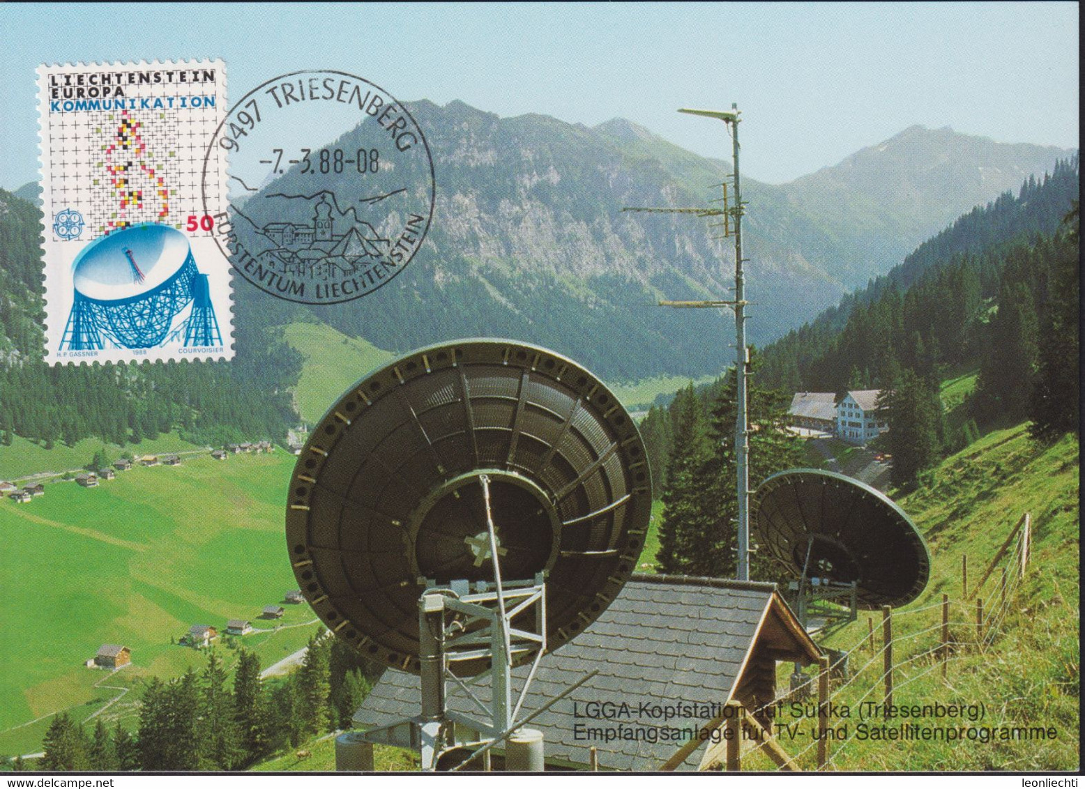 1988 Liechtenstein MC 80 Mi: LI 937°, Y&T: LI 878°, ZNr. LI 877°, Europa, Radioteleskop - Altri & Non Classificati