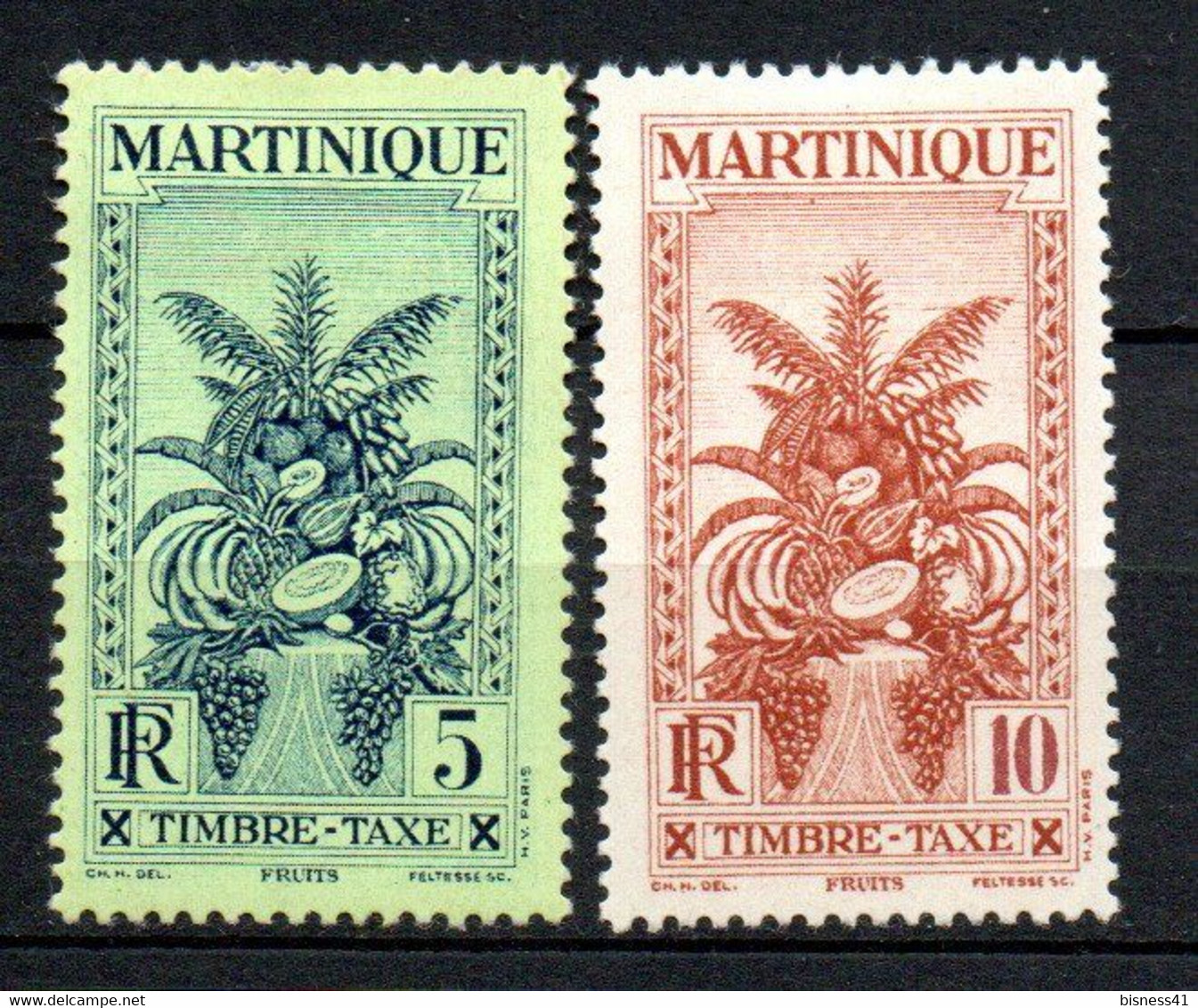 Col32 Colonie Martinique Taxe N° 12 & 13 Neuf X MH Cote : 2,50€ - Timbres-taxe