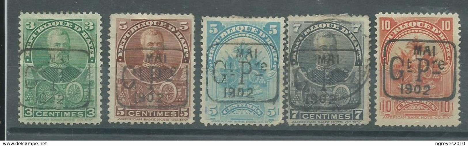 220042812  HAITI.  YVERT Nº  66/68/69/70/72  USED/MH - Tahiti