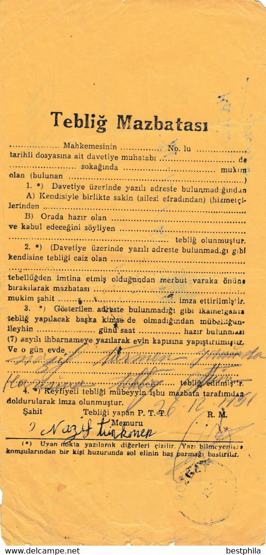 Turkey & Ottoman Empire -  Fiscal / Revenue & Rare Document With Stamps - 94 - Cartas & Documentos