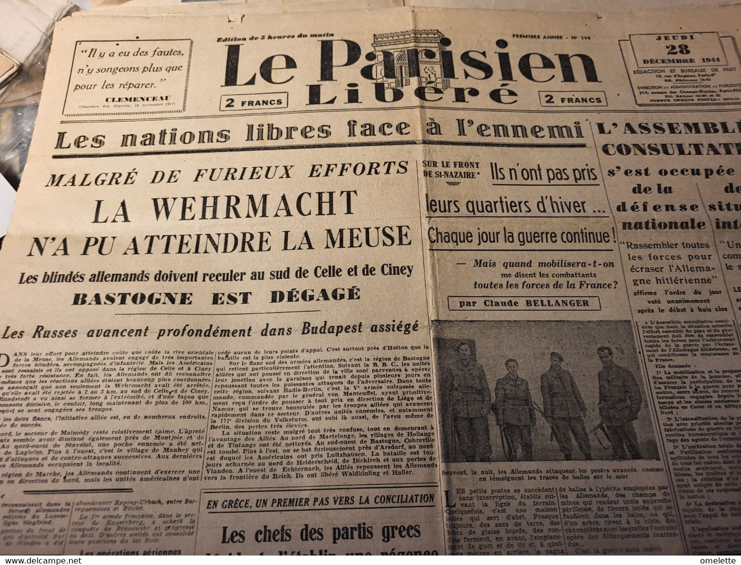 PARISIEN LIBERE 44/WEHRMACHT /SAINT NAZAIRE /MONIER BADEN BADEN /STRUTHOF NATZWELLER /KOENIG - General Issues