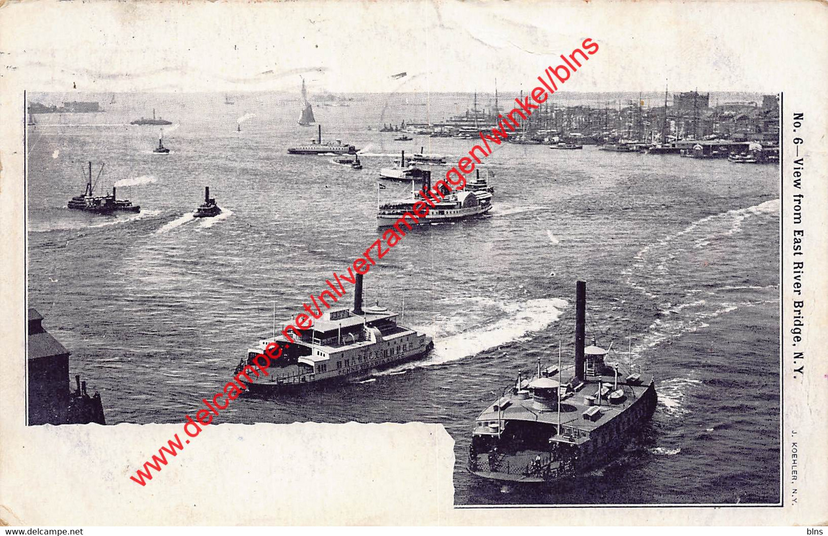 View From East River Bridge - 1903 - N.Y. - New York - United States USA - Hudson River