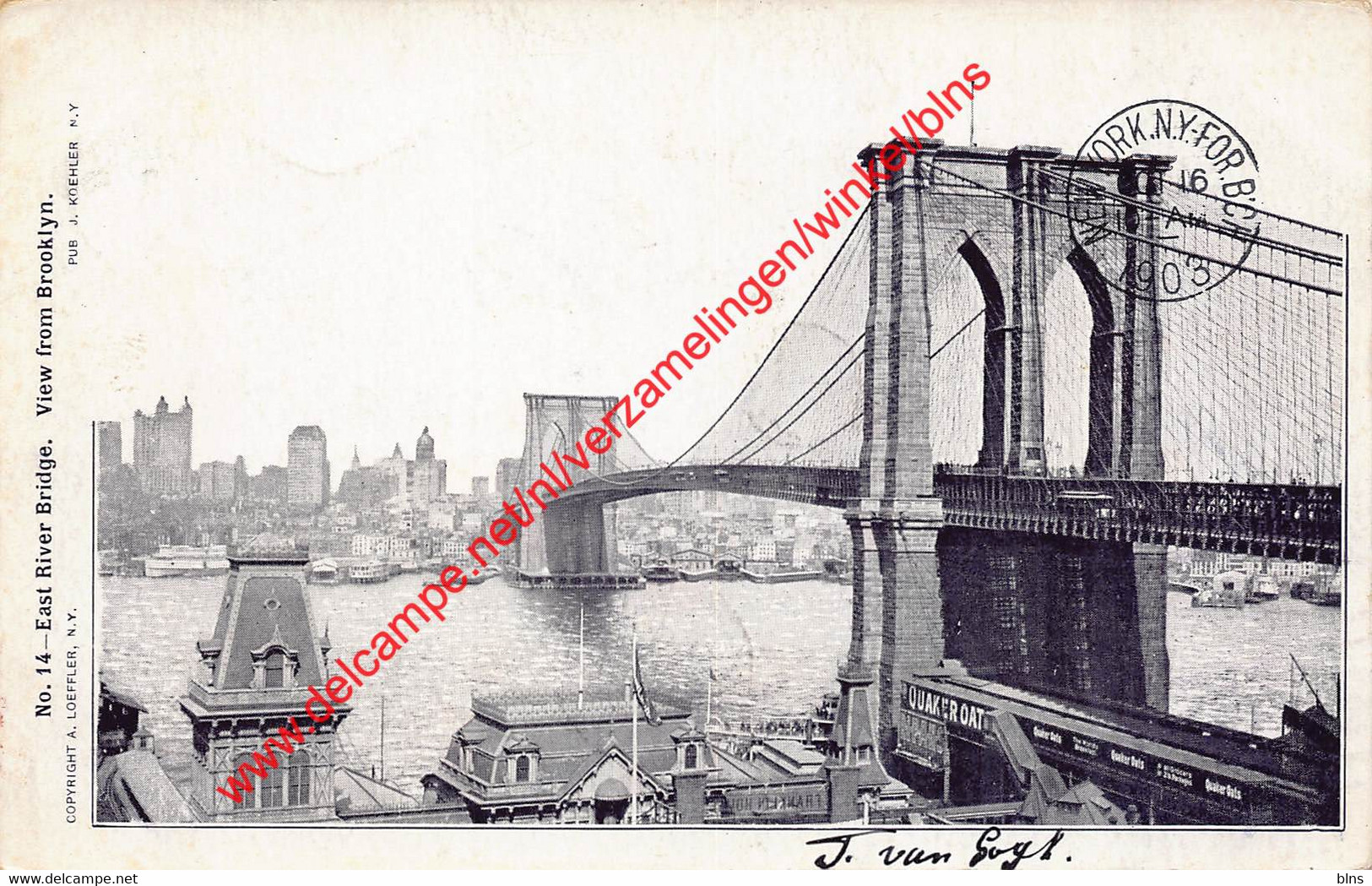 East River Bridge - View From Brooklyn - 1903 - New York - United States USA - Brooklyn