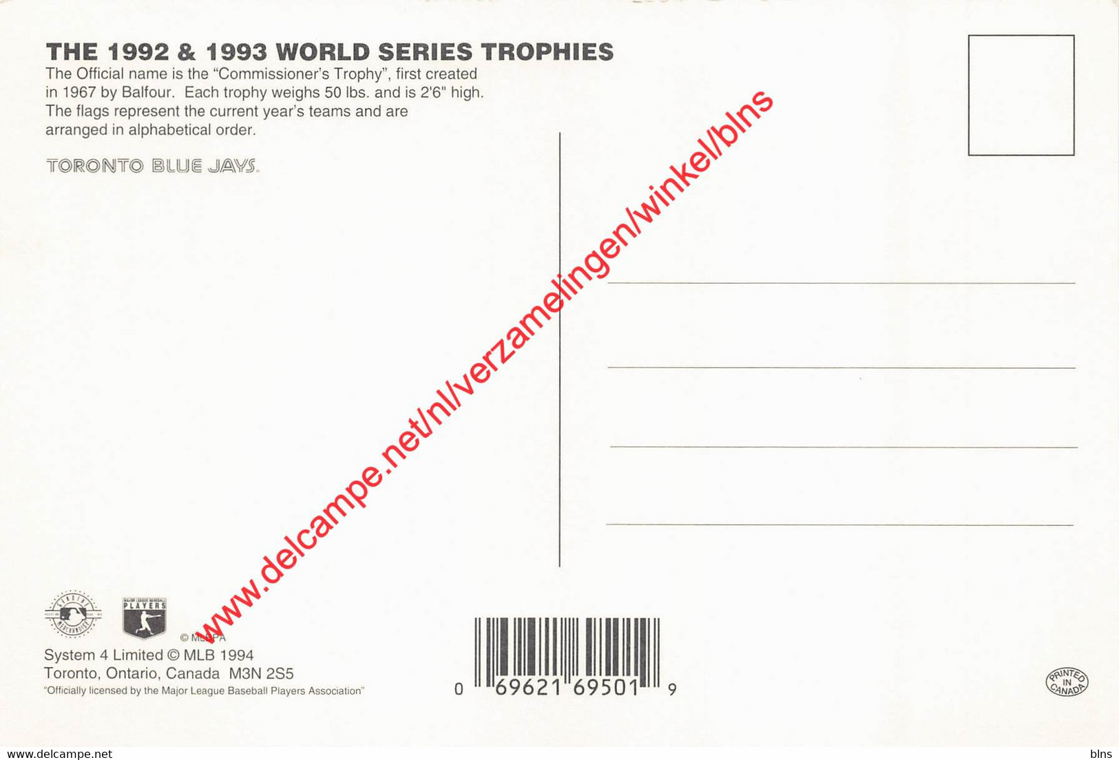 Baseball - 1992 And 1993 World Series Trophies - Toronto Blue Jays - Baseball