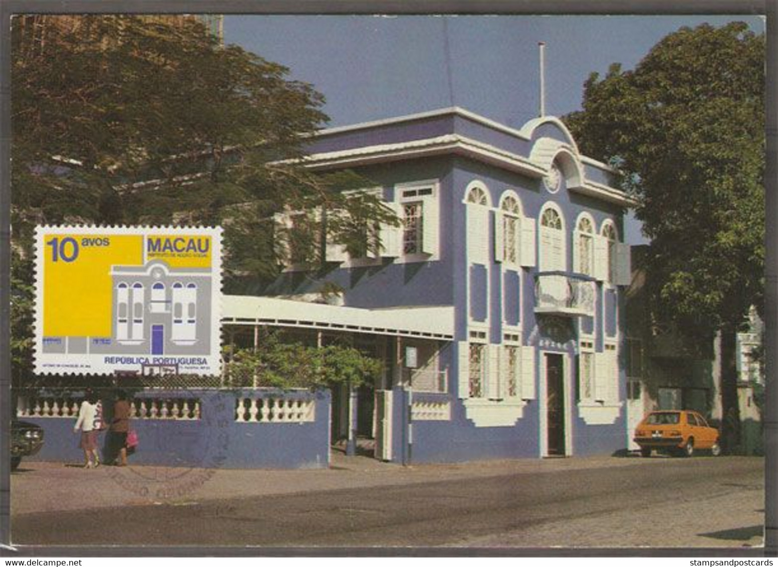 Macau Batimens Et Monuments Instituto Acção Social Carte Maximum 1983 Macao Buildings And Monuments Maxicard - Maximum Cards