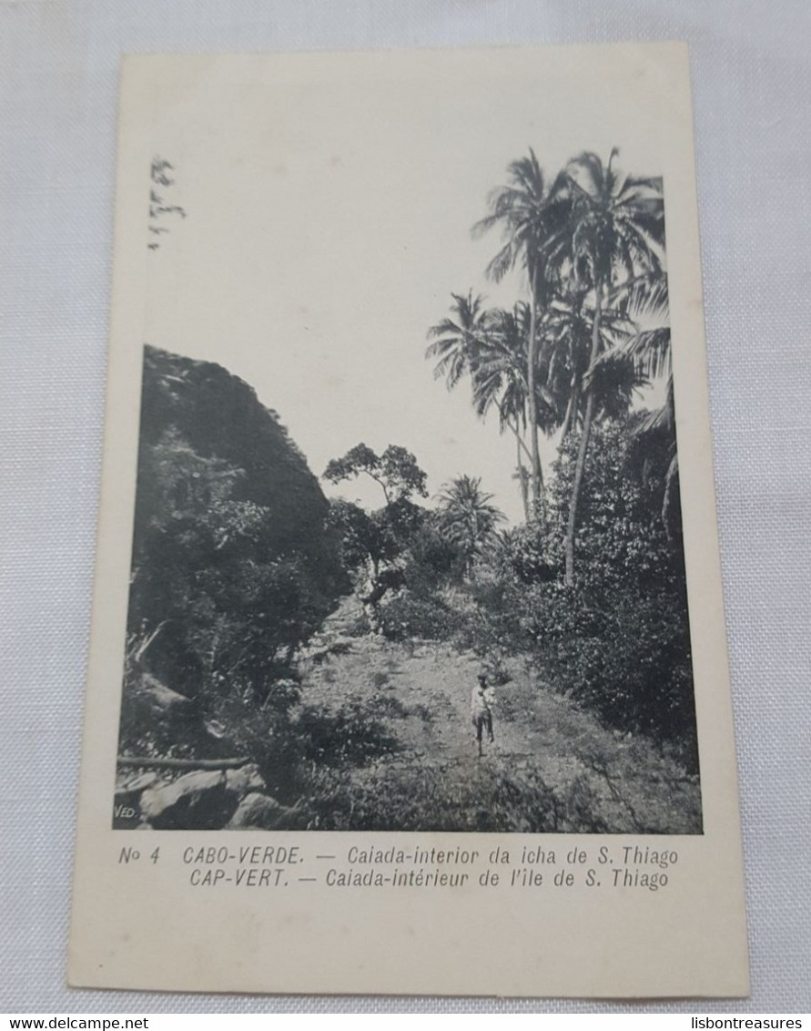 ANTIQUE POSTCARD CABO VERDE SÃO TIAGO - CAIDA INTERIOR DA ILHA DE SÃO TIAGO UNUSED 1900'S - Cap Vert