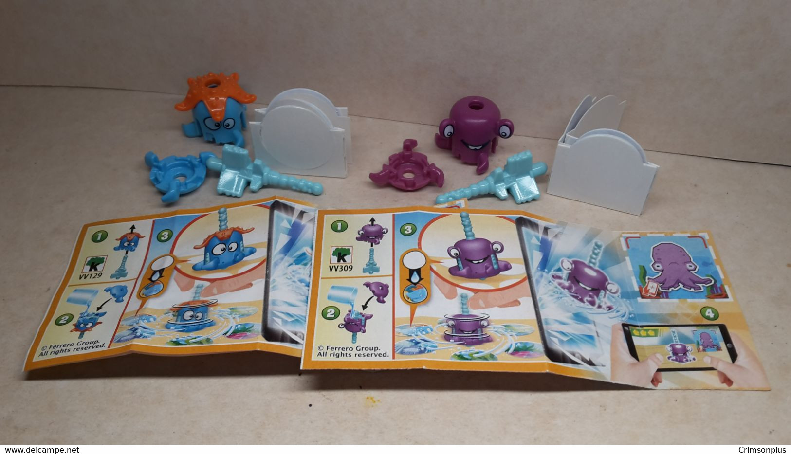 2020 Ferrero - Kinder Surprise - VV129 & VV309 - Water Reveal Spinner - Complete Set + 2 BPZ's - Monoblocs