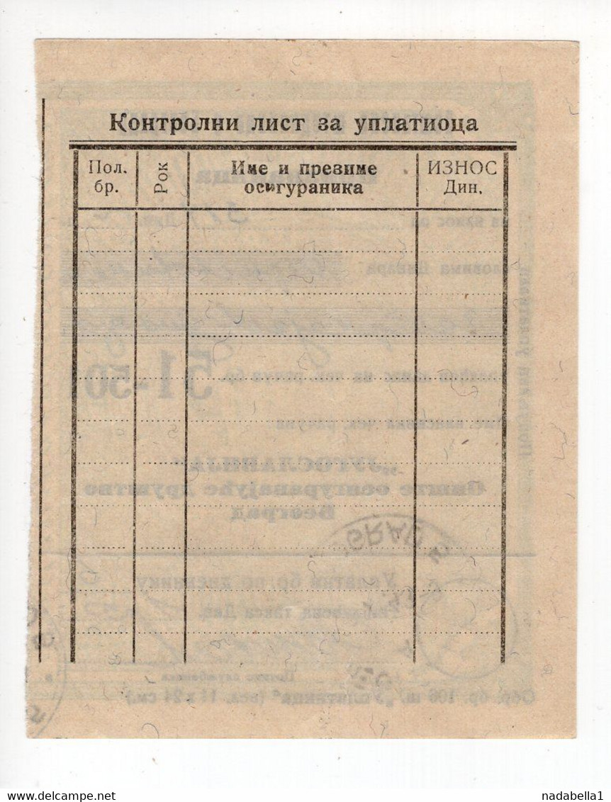 4.11.1943. WWII SERBIA,GERMAN OCCUPATION,PAYMENT RECEIPT,POST OFFICE SAVING BANK,BELGRADE, - Other & Unclassified