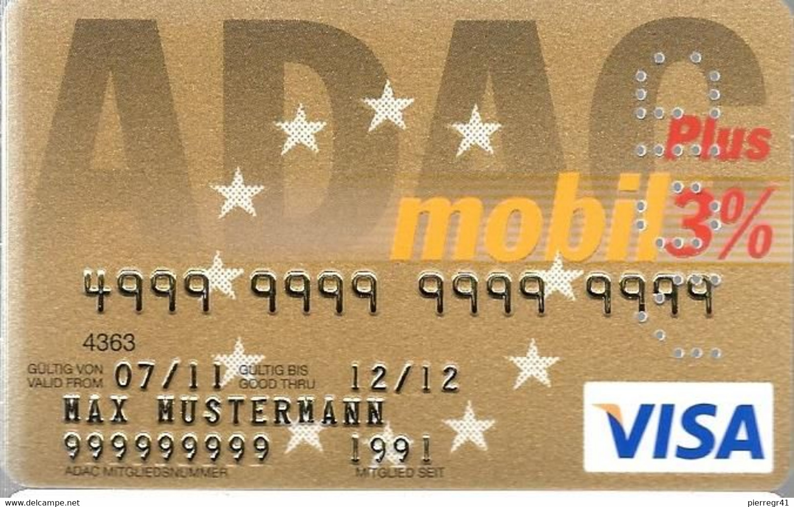 -CARTE-MAGNETIQUE-DEUTCH-ABAC MOBIL-VISA-12/12-Factice-Perforée-TBE-RARE - Disposable Credit Card