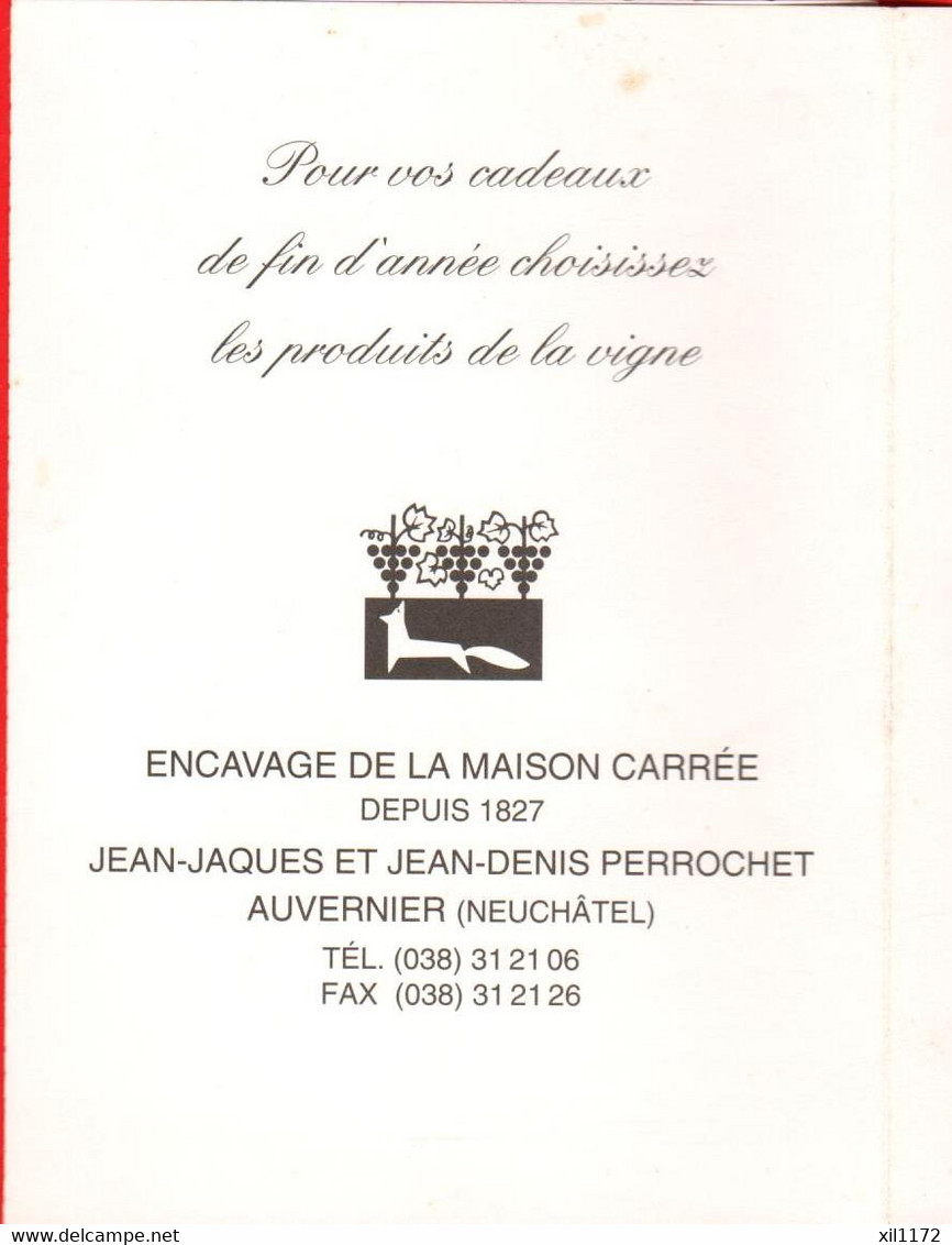 ZUN-04 Liste De Prix 1993 La  Maison Carrée Encavage De Vins Perrochet Auvernier Neuchâtel 6 Pages - Suiza